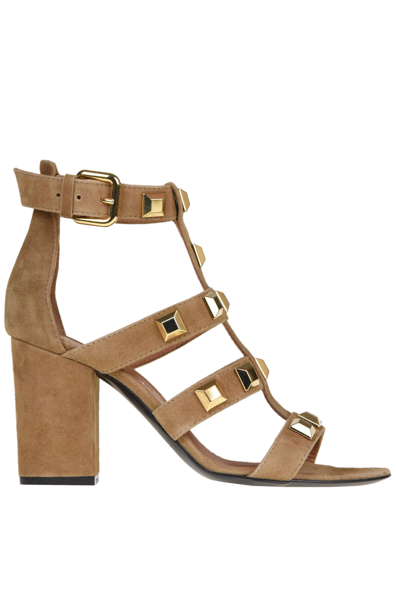 Via Roma 15 Sudded Suede Sandals In Light Brown