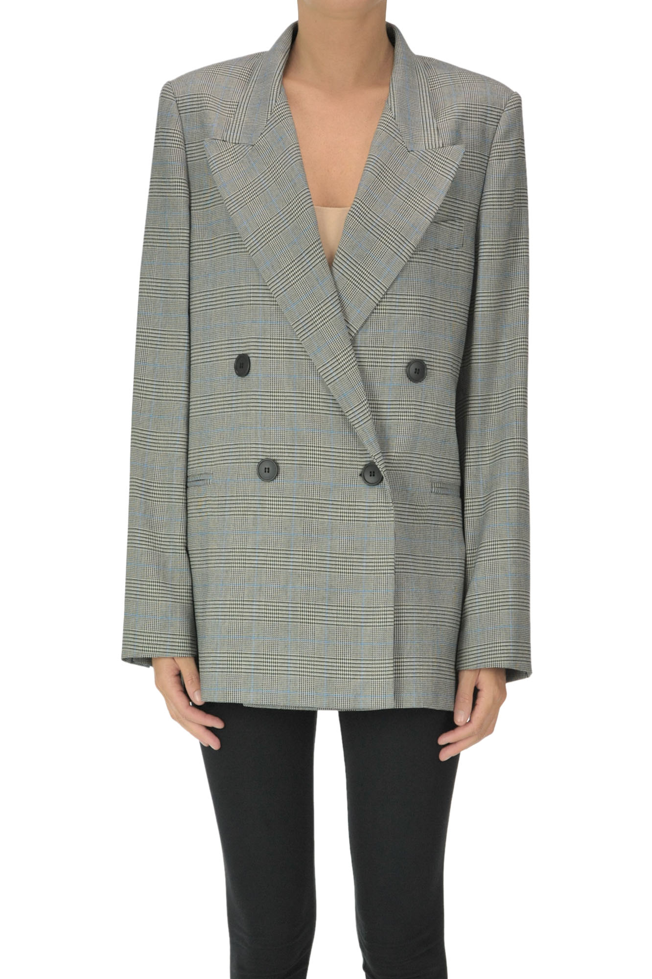 I.c.f. Prince Of Wales Double Breasted Blazer In Multicoloured
