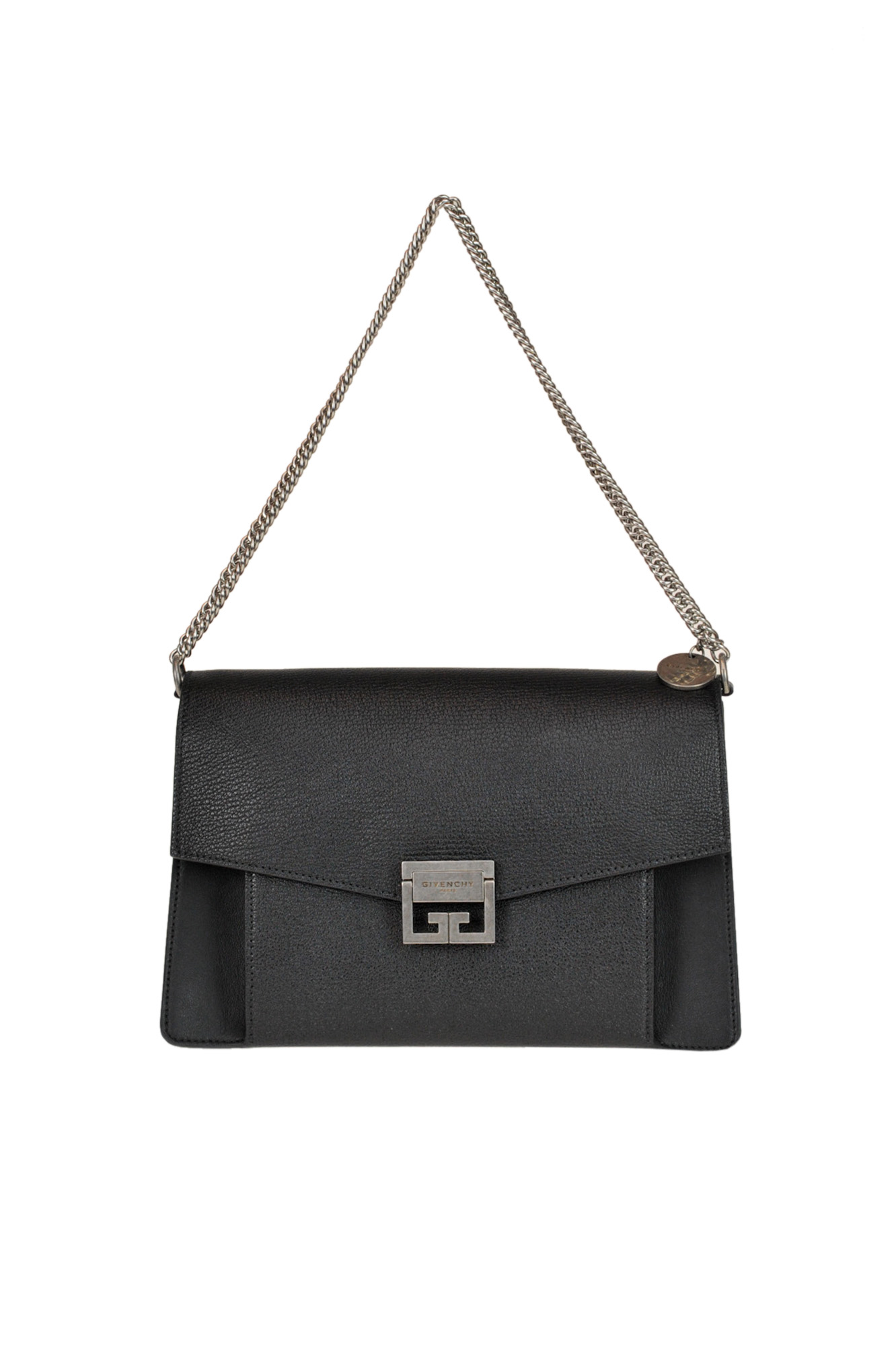 Givenchy Gv3 Medium Leather Shoulder Bag In Black