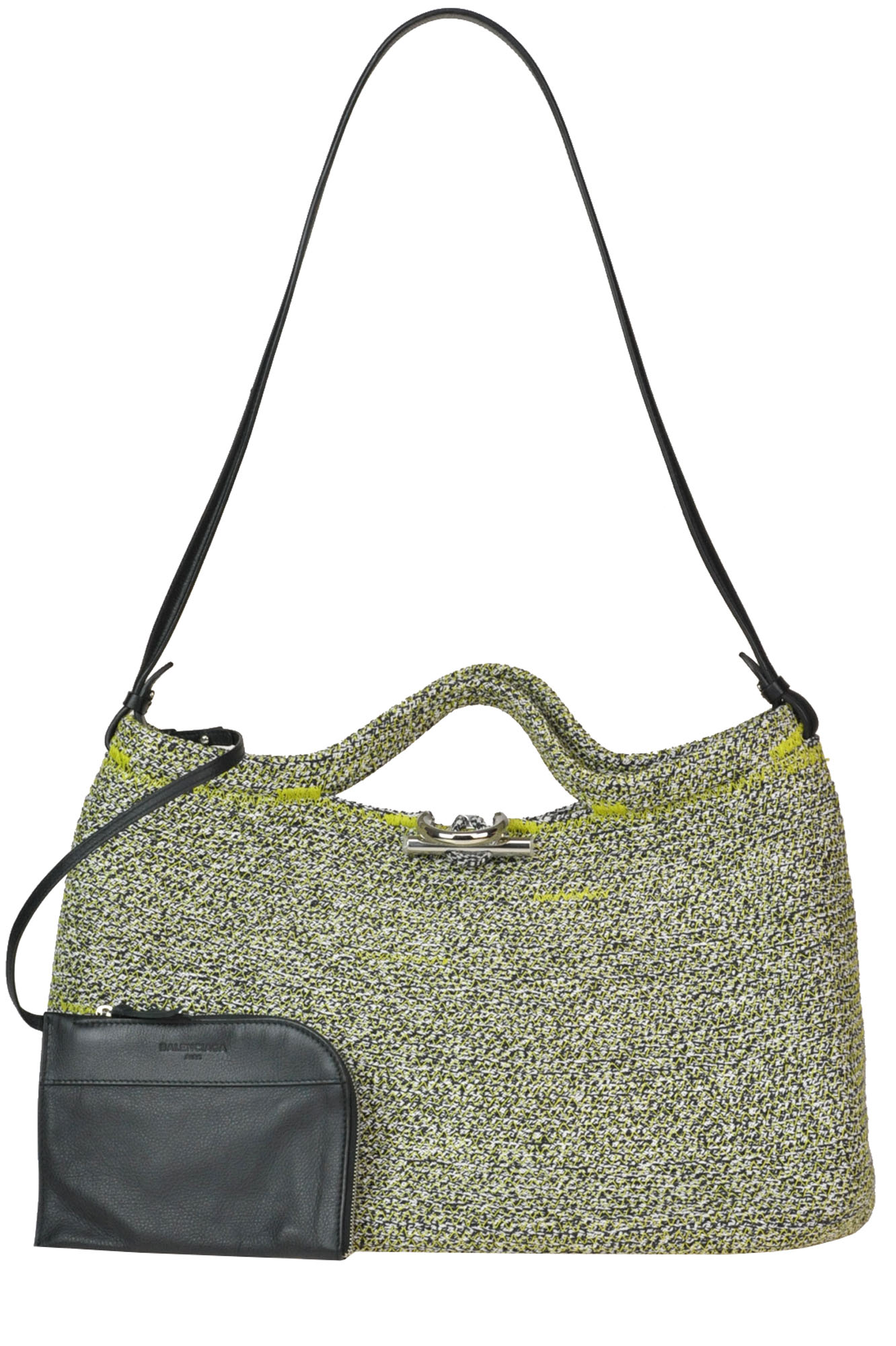 Balenciaga 'zigzagger' Woven Fabric Bag In Multicoloured