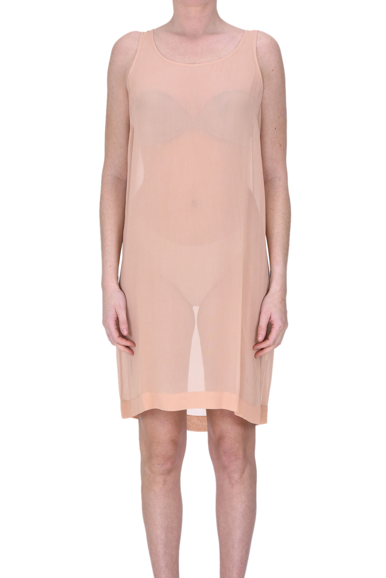 Shop Dries Van Noten Silk Slip Dress In Pale Pink