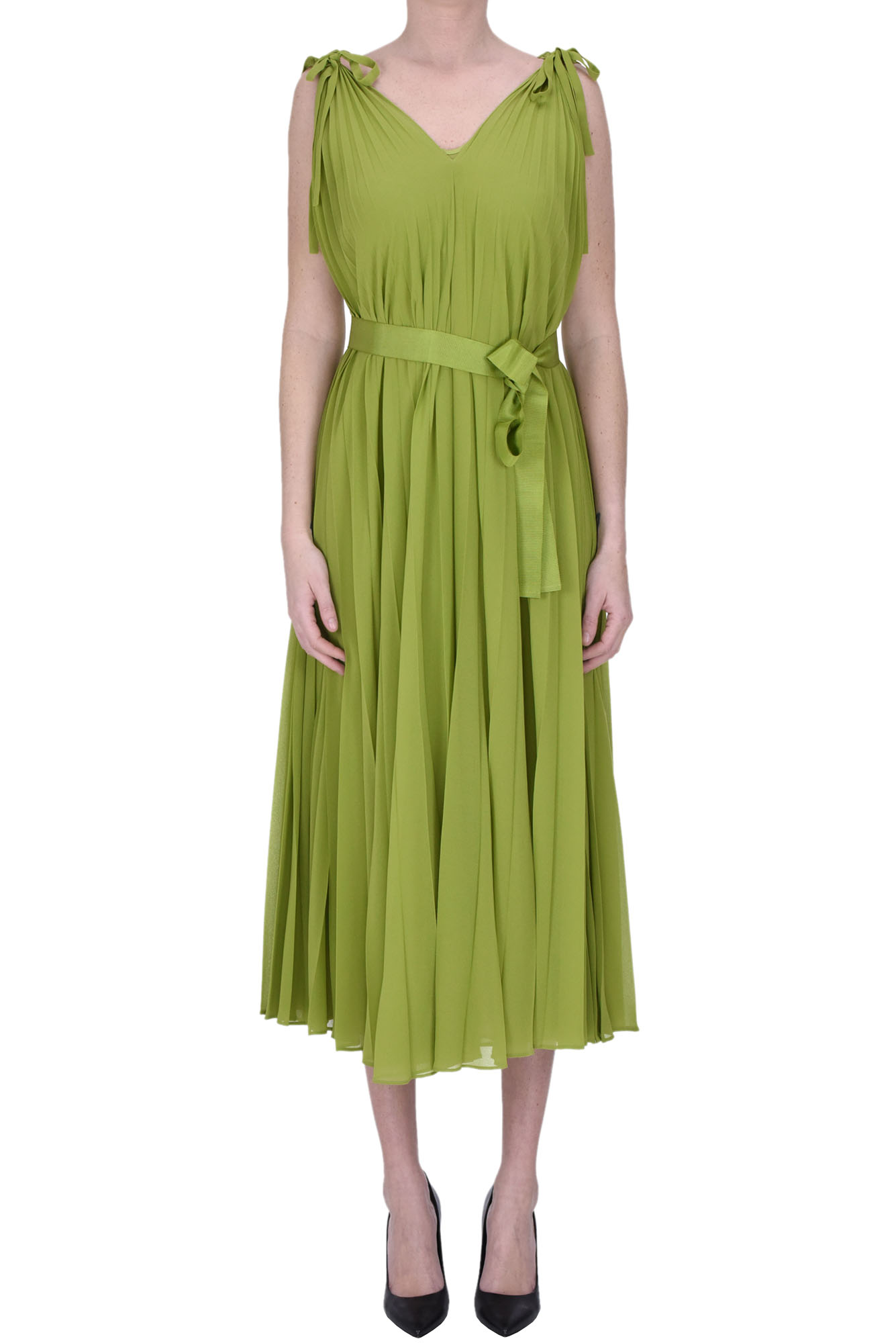 Shop Max Mara Editta Dress In Green