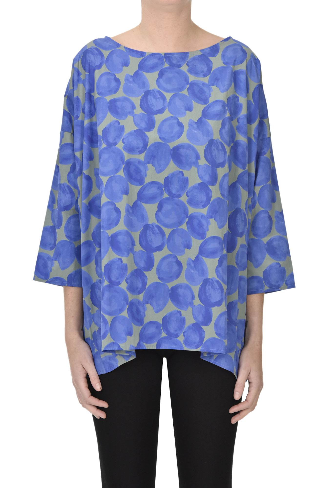 Rosso35 Printed Blouse In Indigo Blue