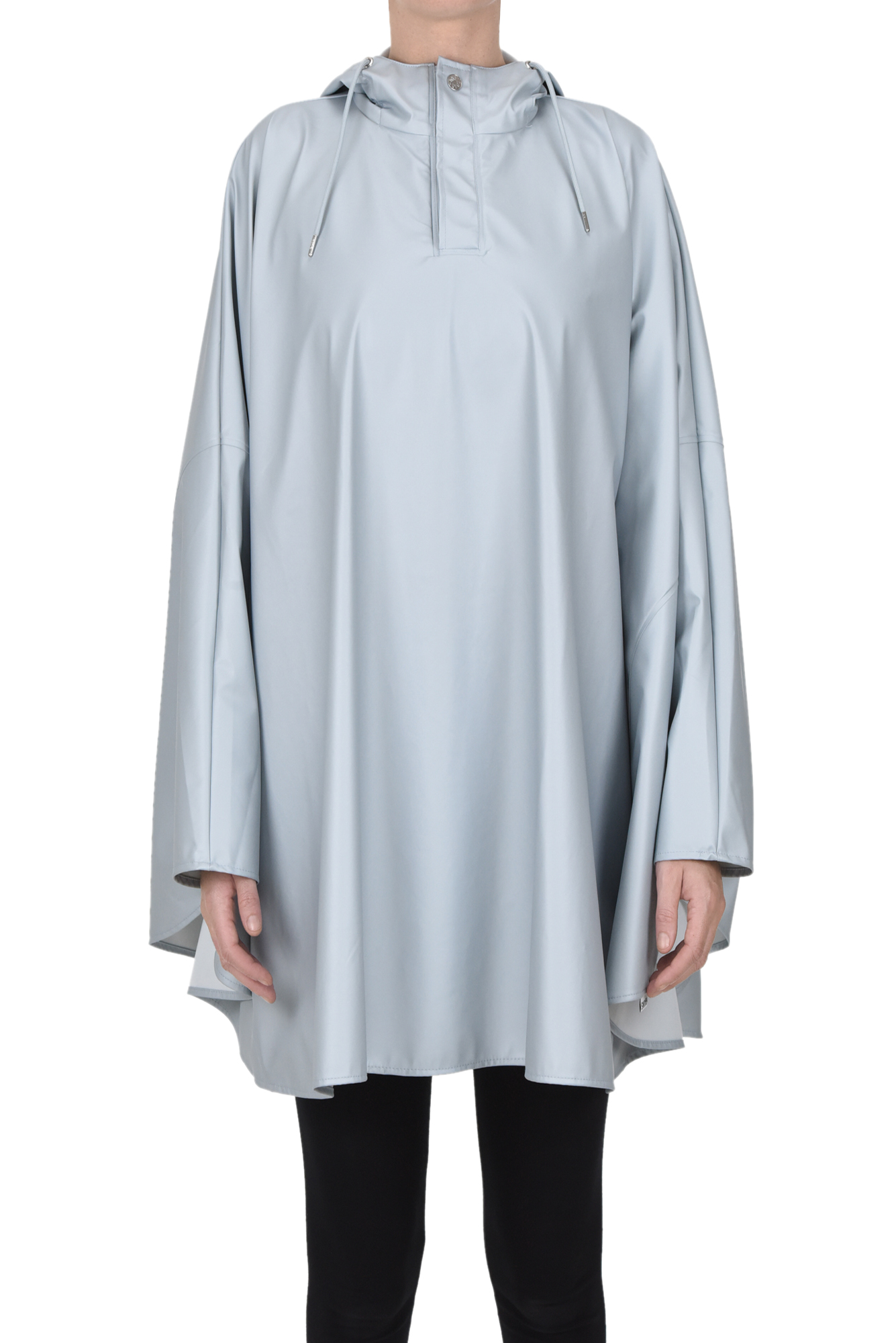 Rains Techno Fabric Cape In Cool White