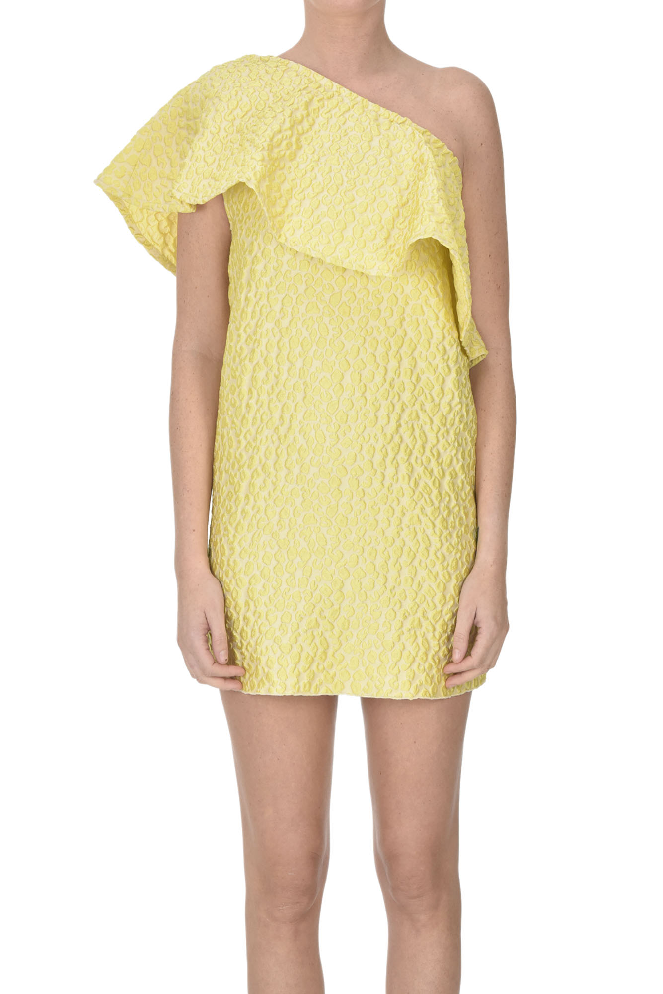 The M One Shoulder Dress In Yellow