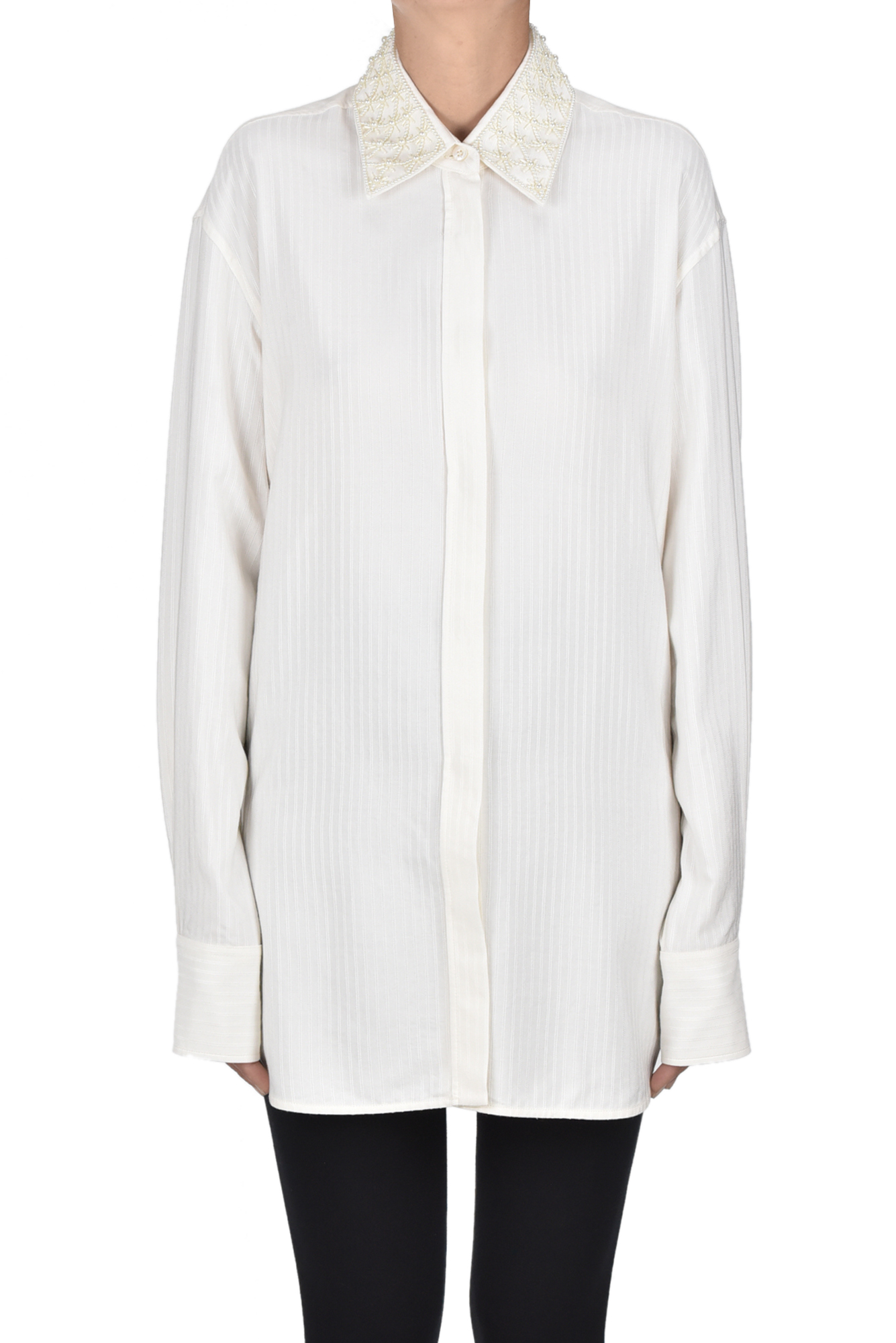 Golden Goose Jewel Collar Shirt In White