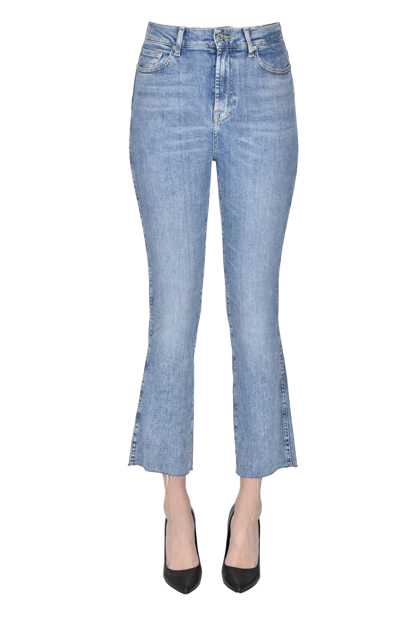 7 For All Mankind Slim Kick Jeans In Blue