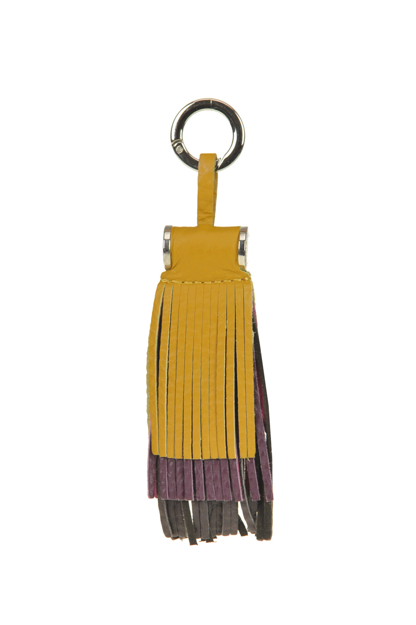Orciani Soft Trio Leather Charm In Mustard