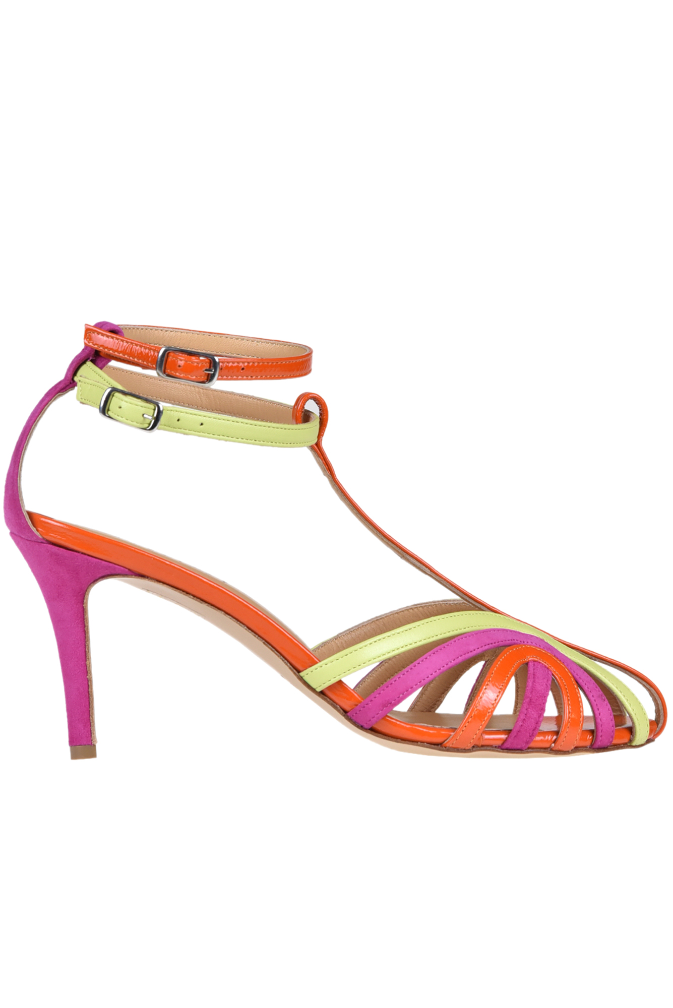 Sandali in pelle multicolore