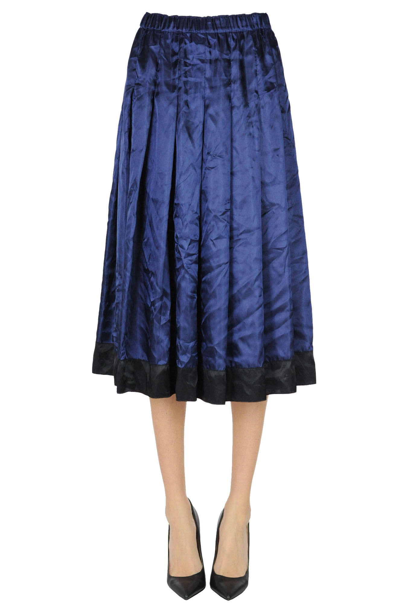 Gonna plissettata in satin