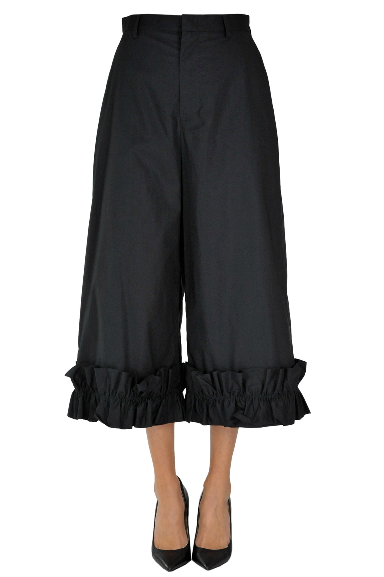 Moncler Noir Kei Ninomiya Cropped Trousers In Black