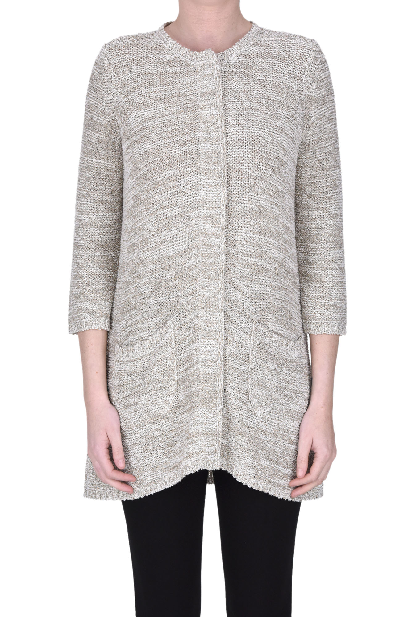 Shop Anneclaire Chanel Style Cardigan Jacket In Beige