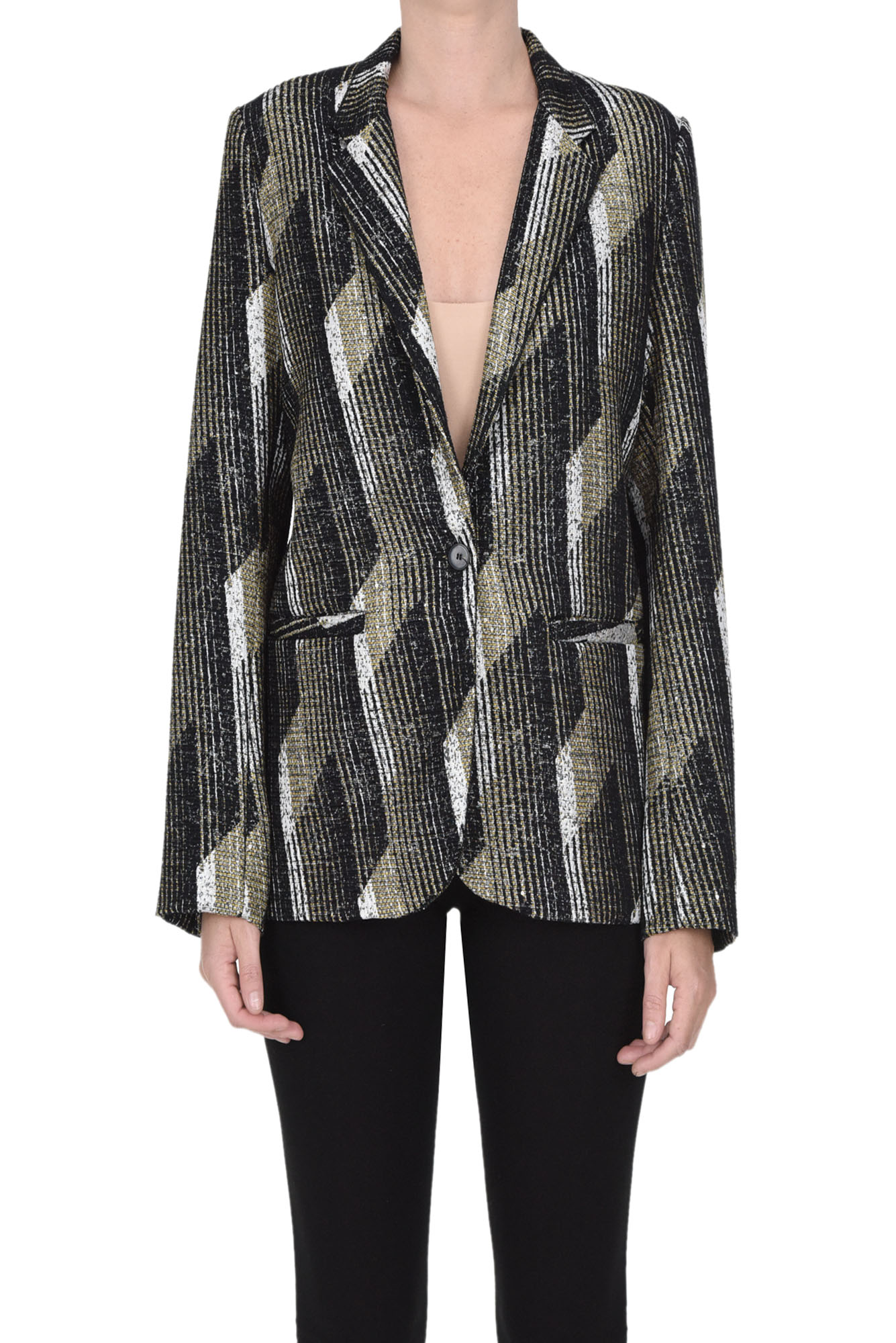 FORTE FORTE JACQUARD FABRIC BLAZER