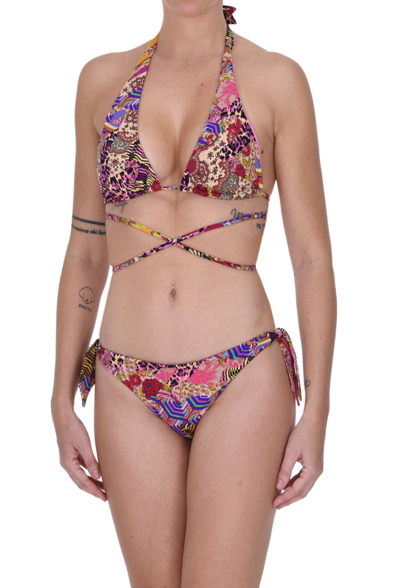 Shop Miss Bikini Mix Print Bikini In Multicoloured