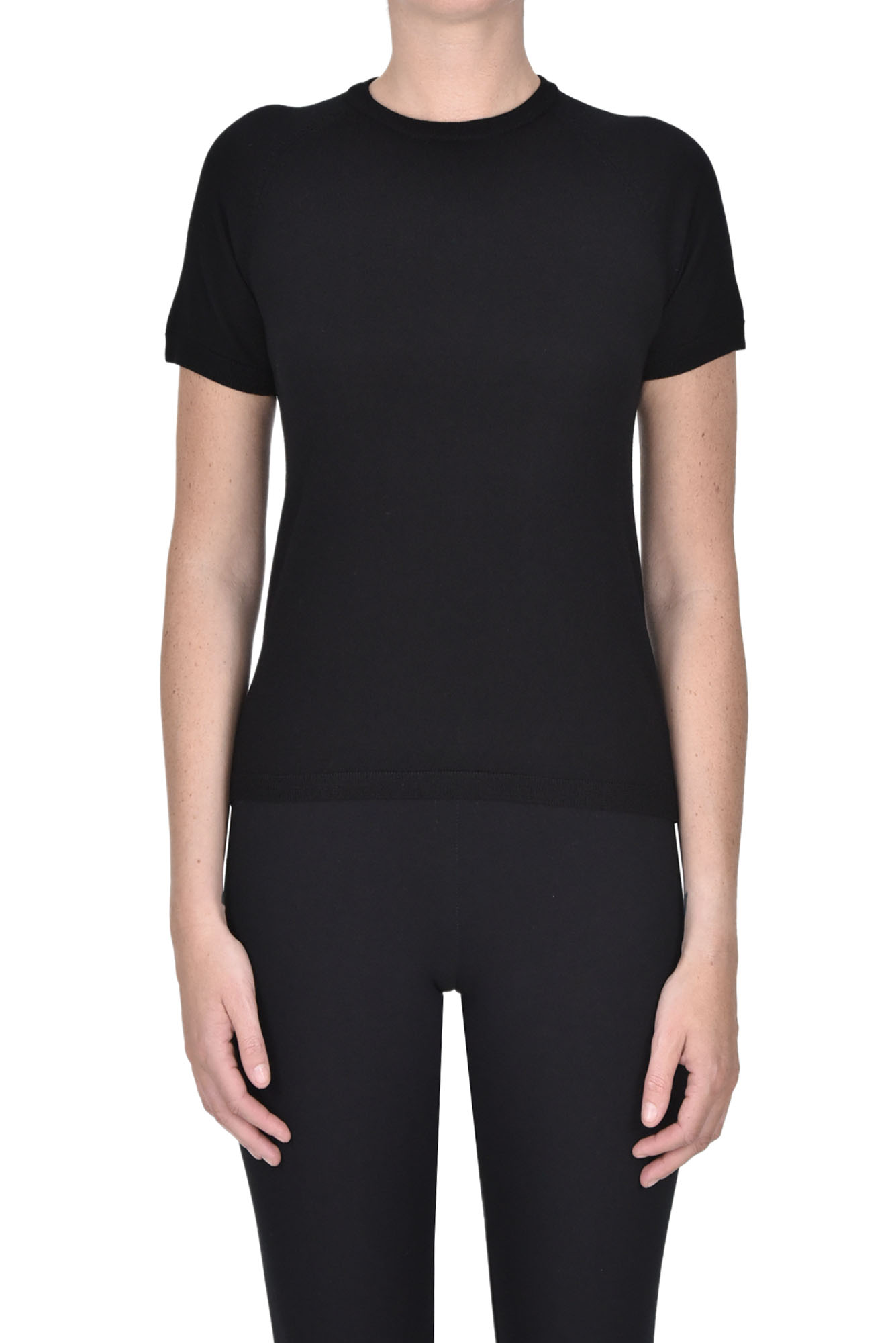 Aspesi Short Sleeves Pullover In Black