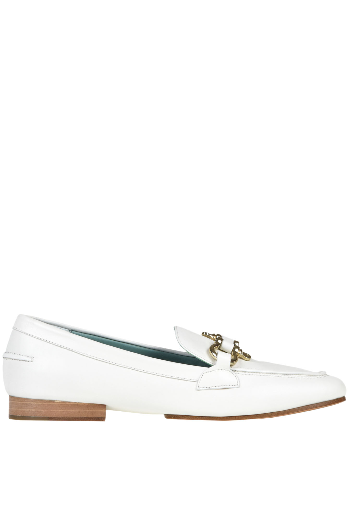 Paola D'arcano Leather Mocassins In Ivory