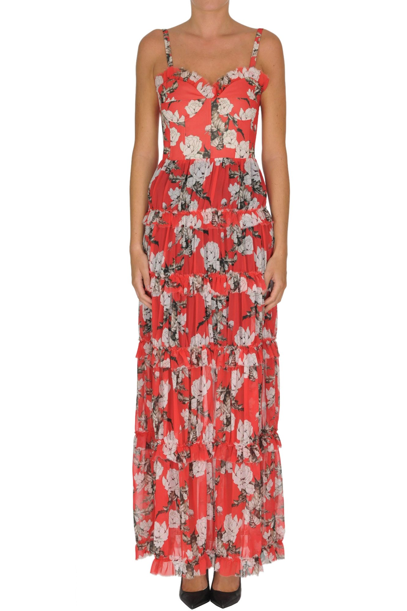 Flower print crepè dress