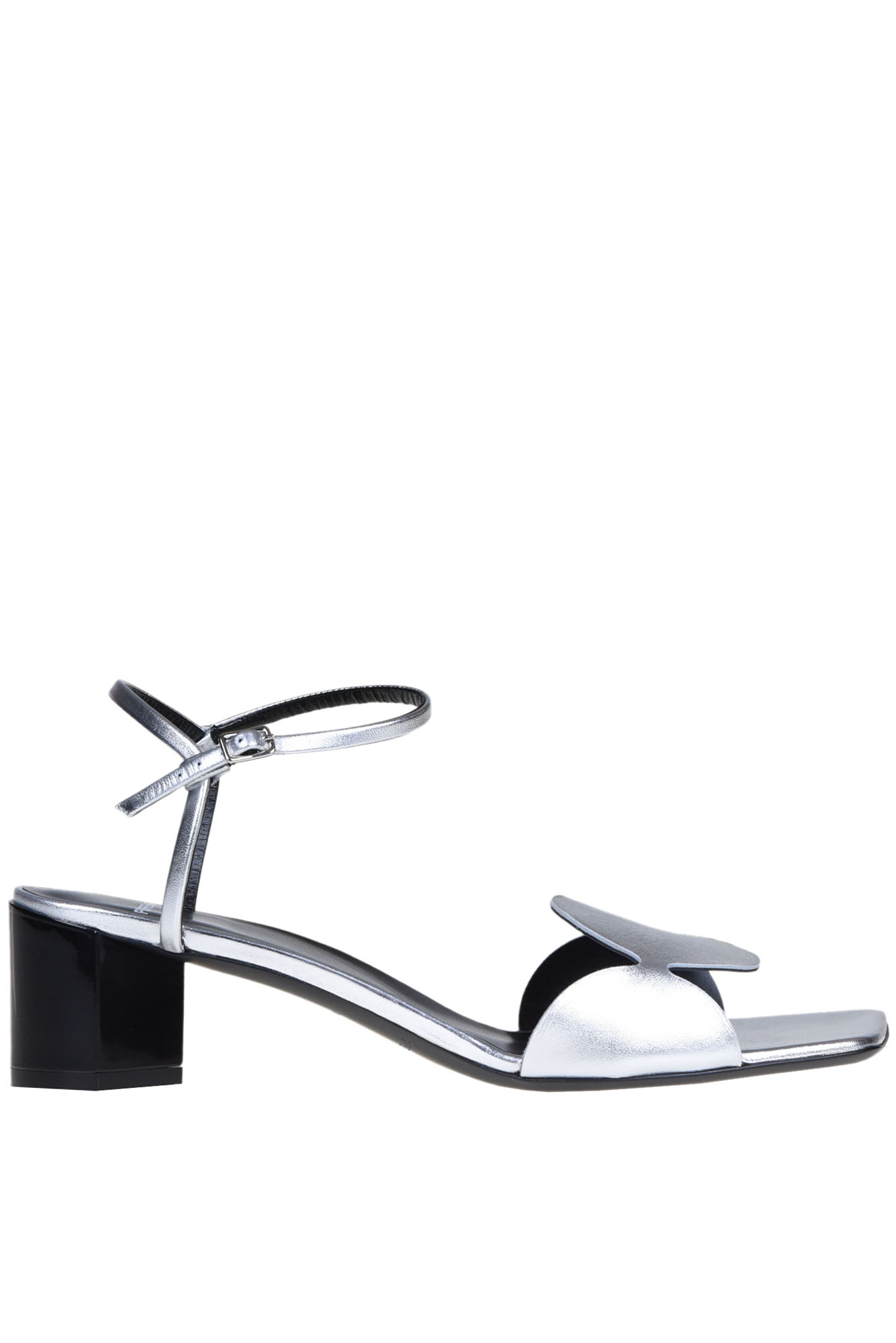 Shop Pierre Hardy Metallic Effect Leather Sandals In Silver