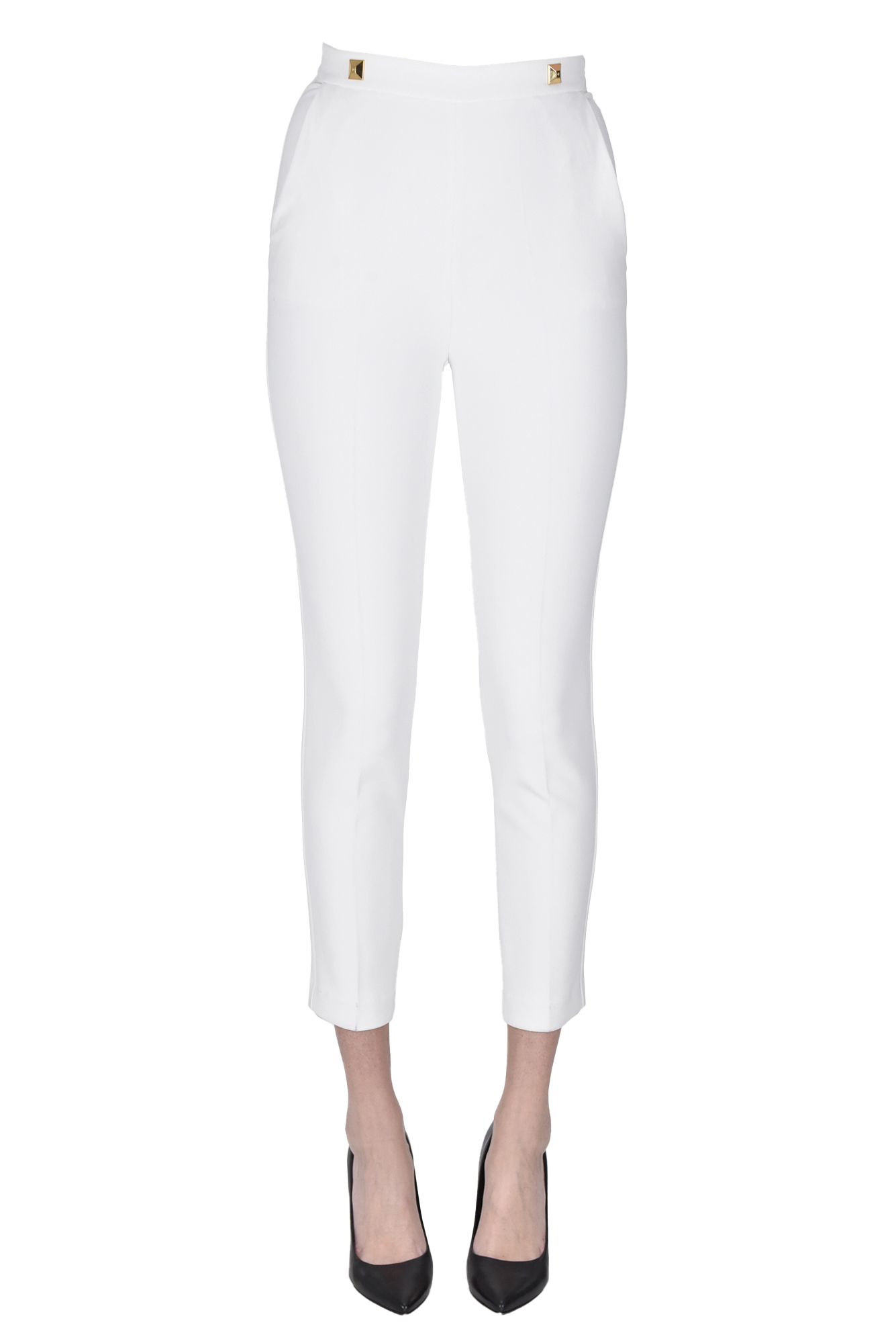 Elisabetta Franchi Cigarette Trousers In White