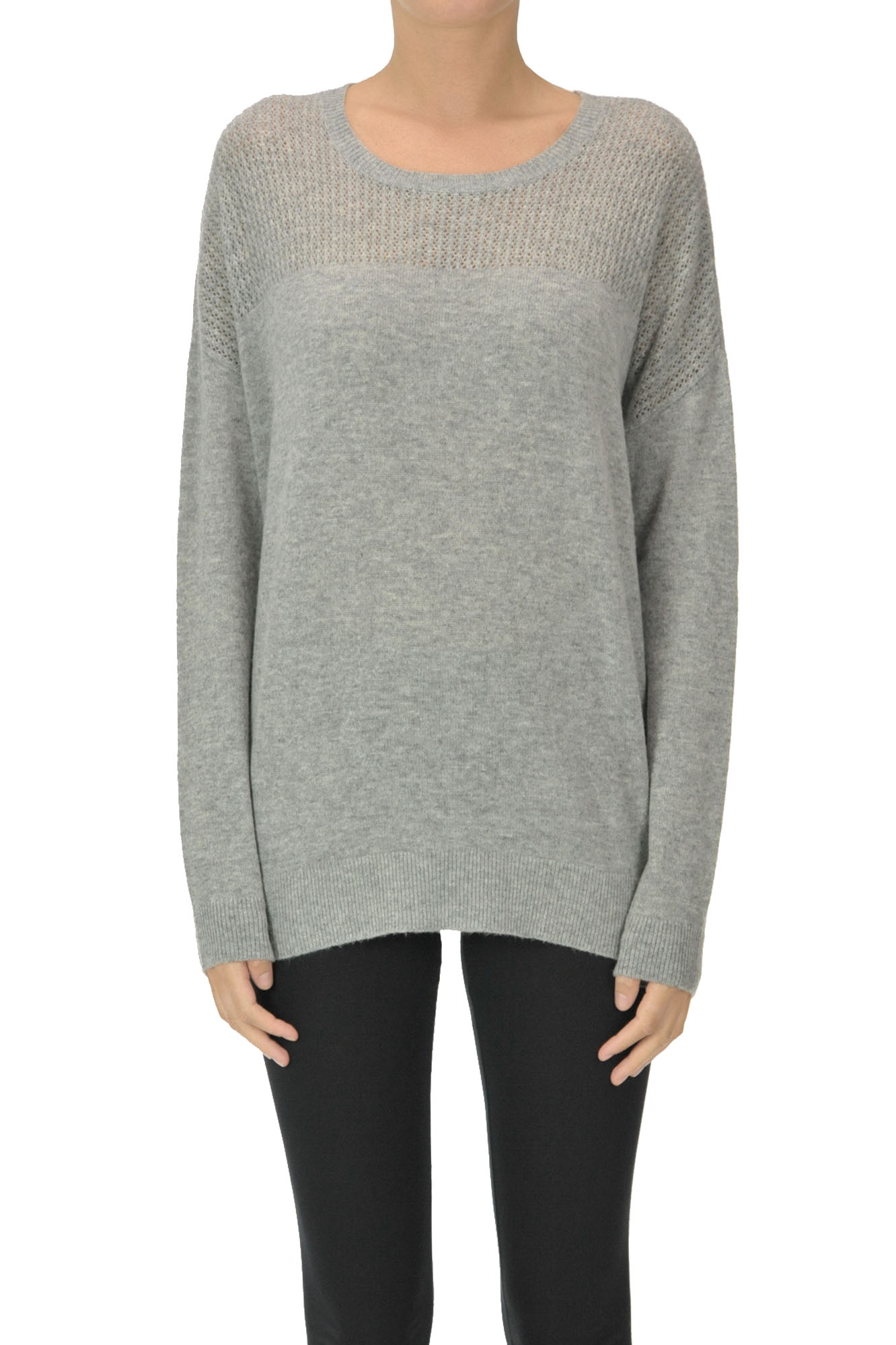 Michael Michael Kors Merinos Wool And Cashmere Pullover In Grey