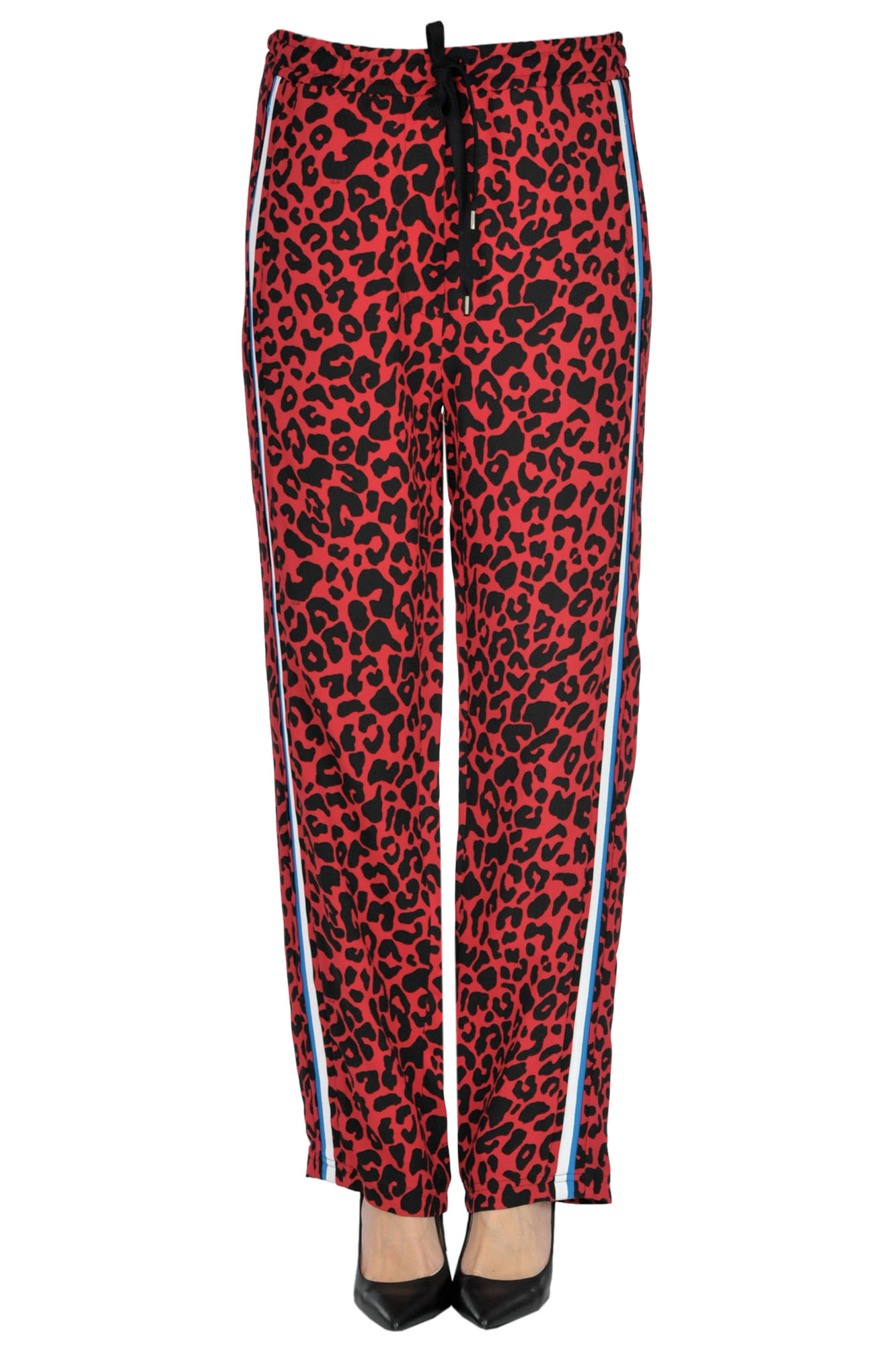 N°21 Animal Print Crepè Trousers In Red
