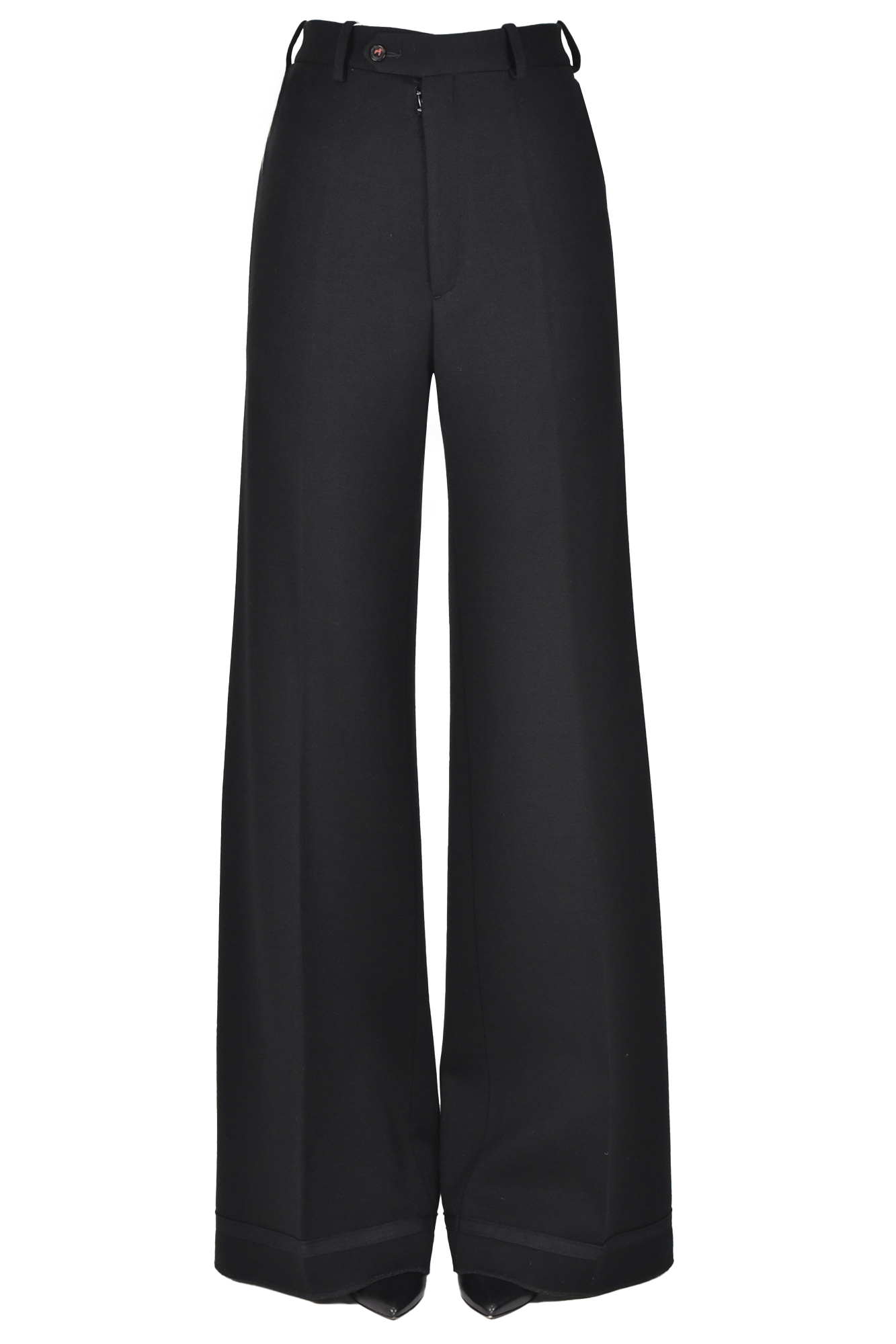 Maison Margiela Structured Knit Trousers In Black