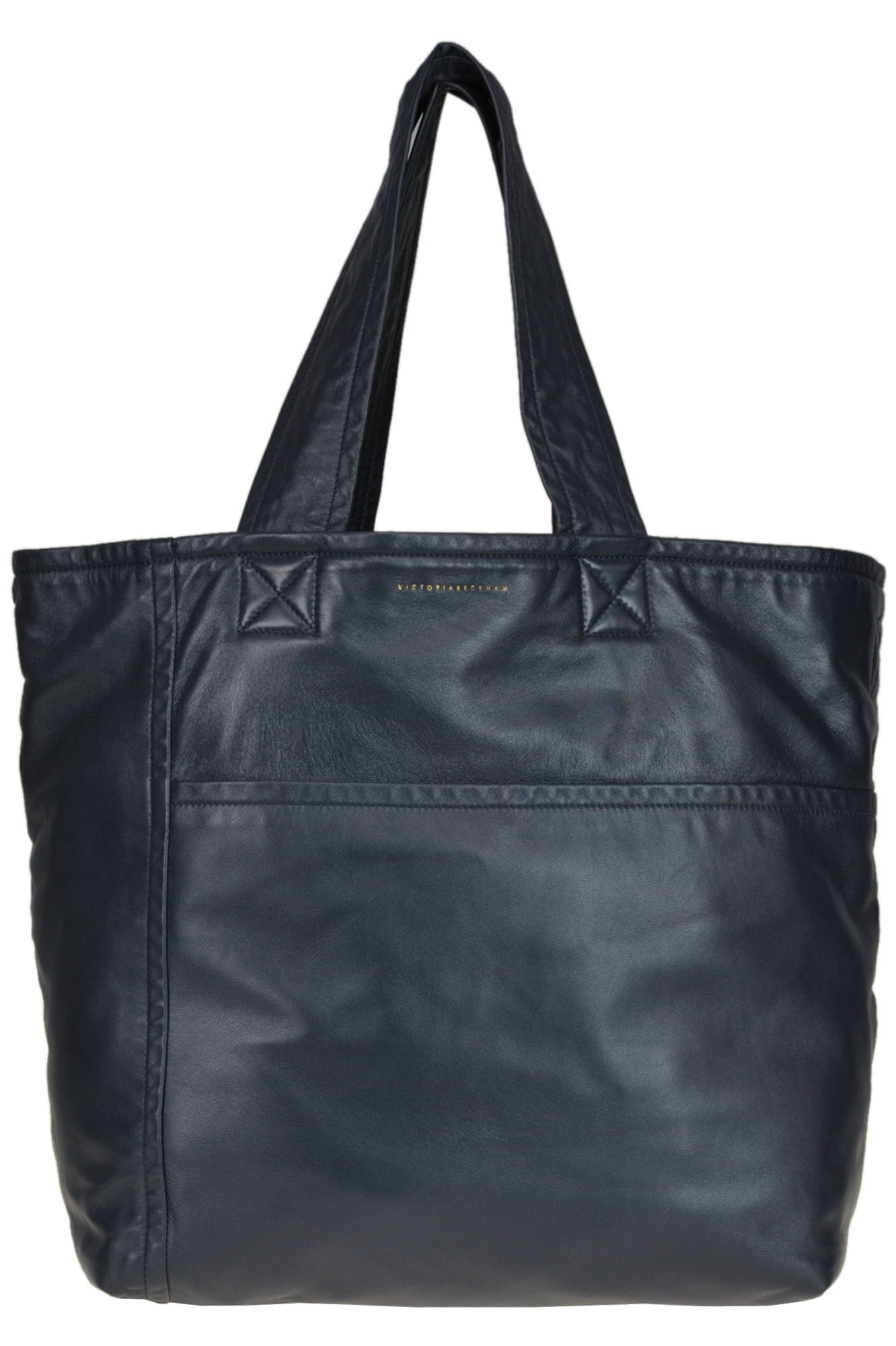 Victoria Beckham Sunday Nappa Leather Shopping Bag In Navy Blue