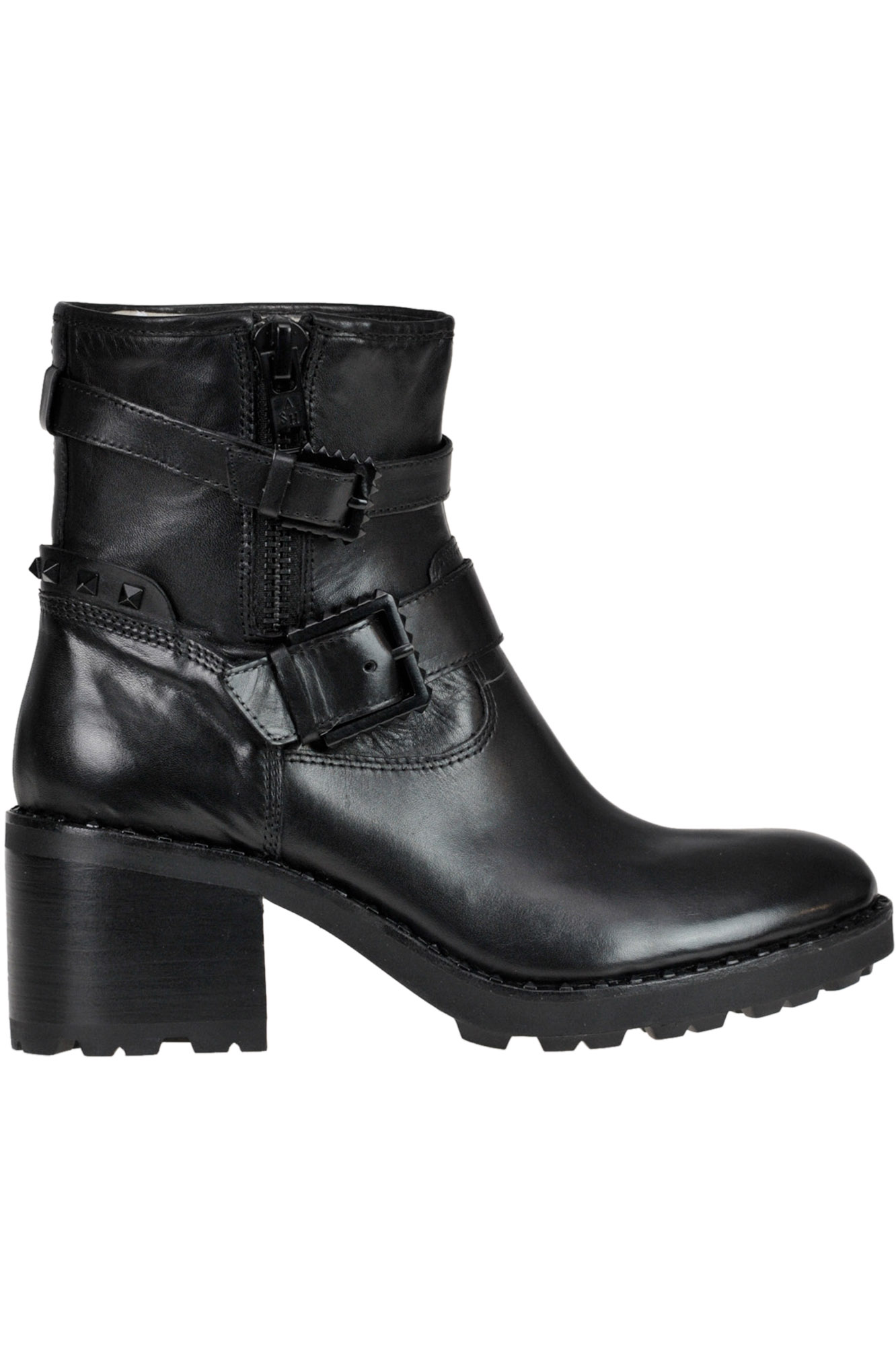 Ash Xenon Leather Ankle Boots In Black