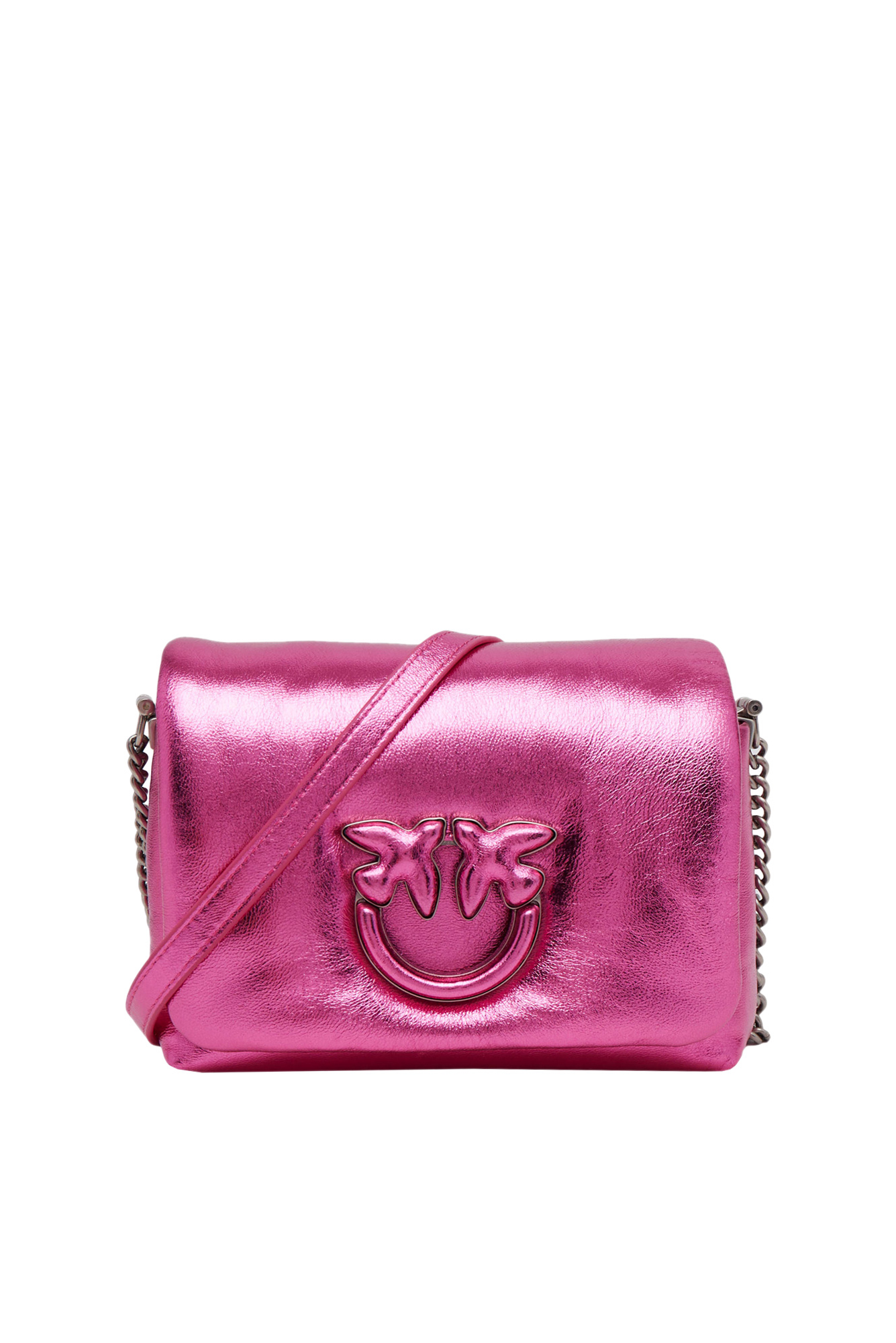 Pinko Metallic Chain Shoulder Connection In Fuxia