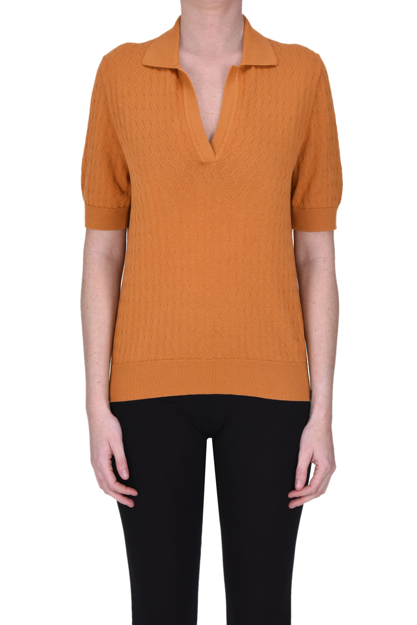 Circolo 1901 Woman Sweater Camel Size L Cotton In Orange
