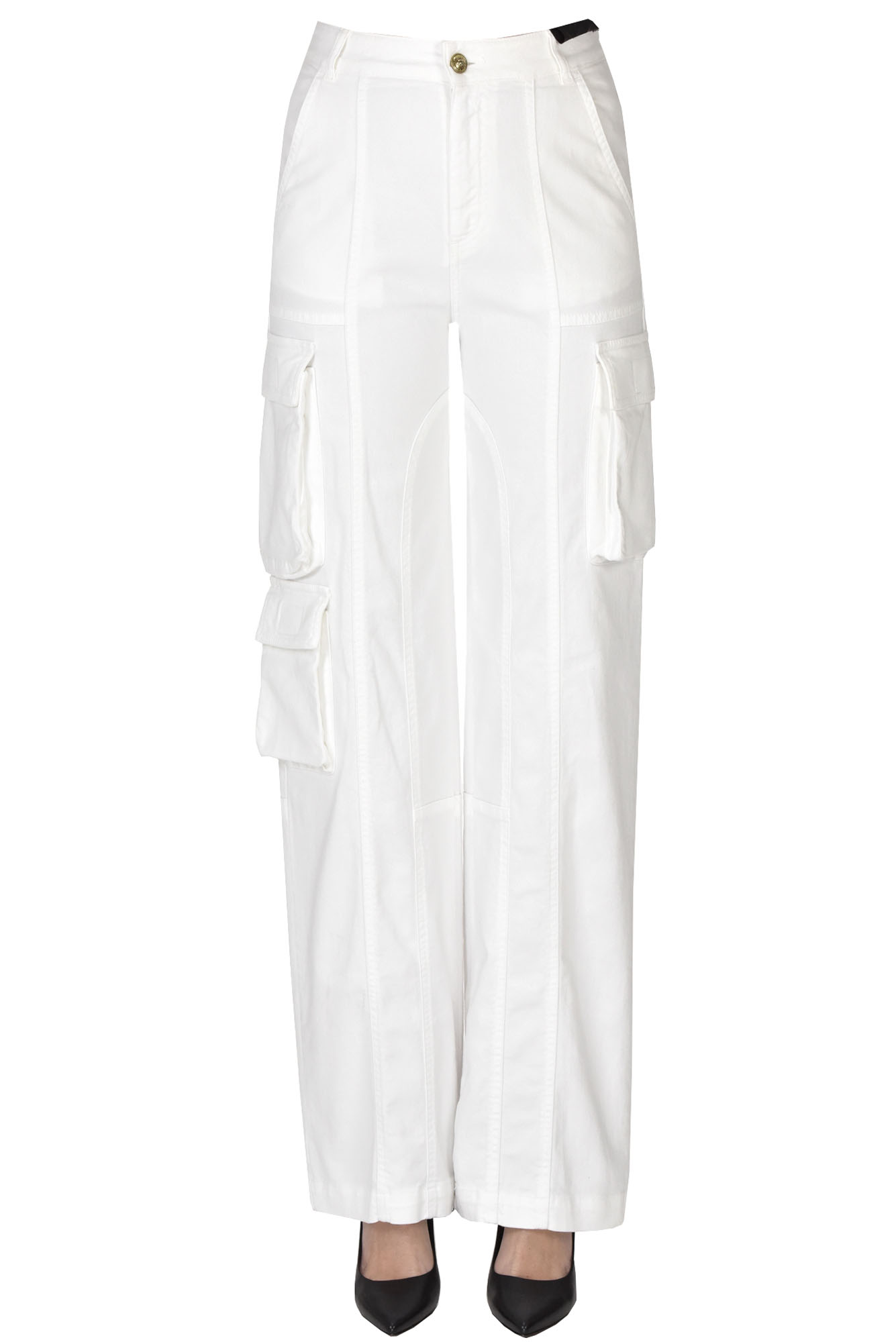 Shop Versace Jeans Couture Cargo Style Jeans In White
