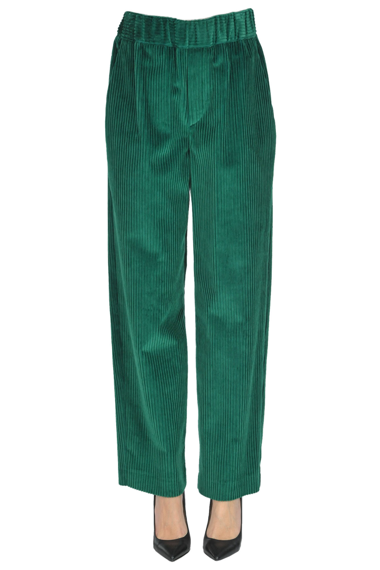 Isabel Marant Corduroy Trousers In Emerald Green