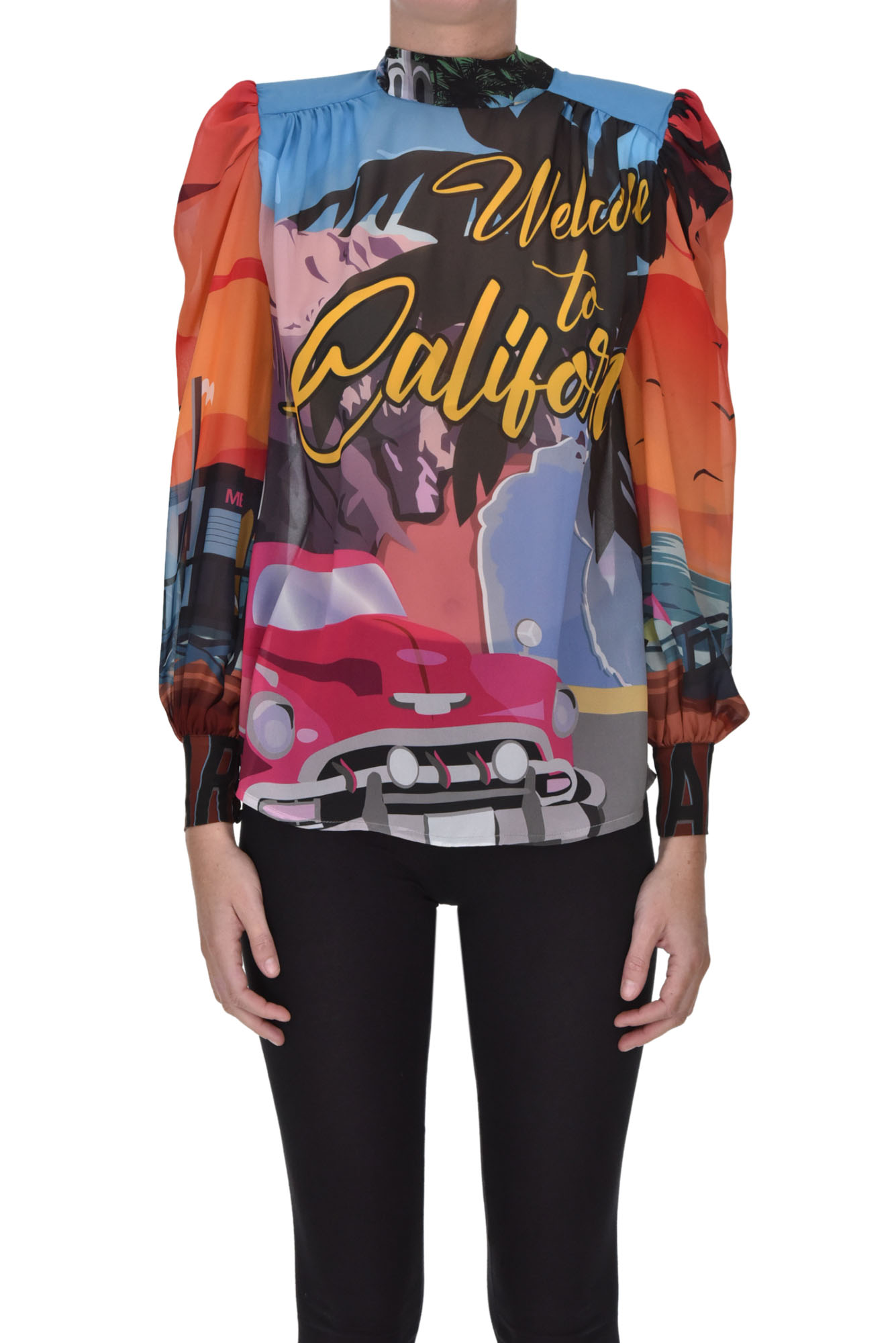 Printed crepè blouse