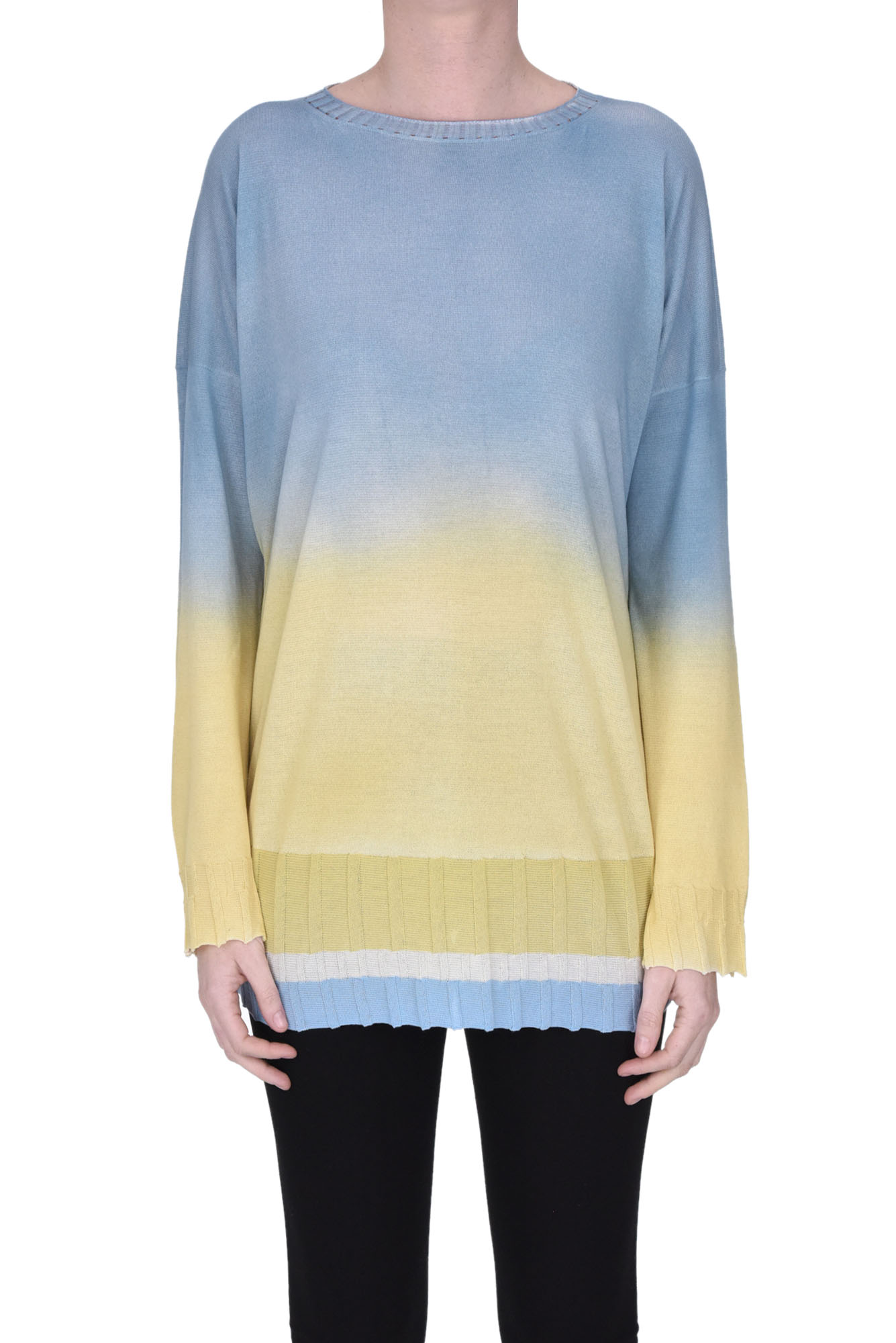 Shop Cividini Gradient Effect Knit Pullover In Multicoloured