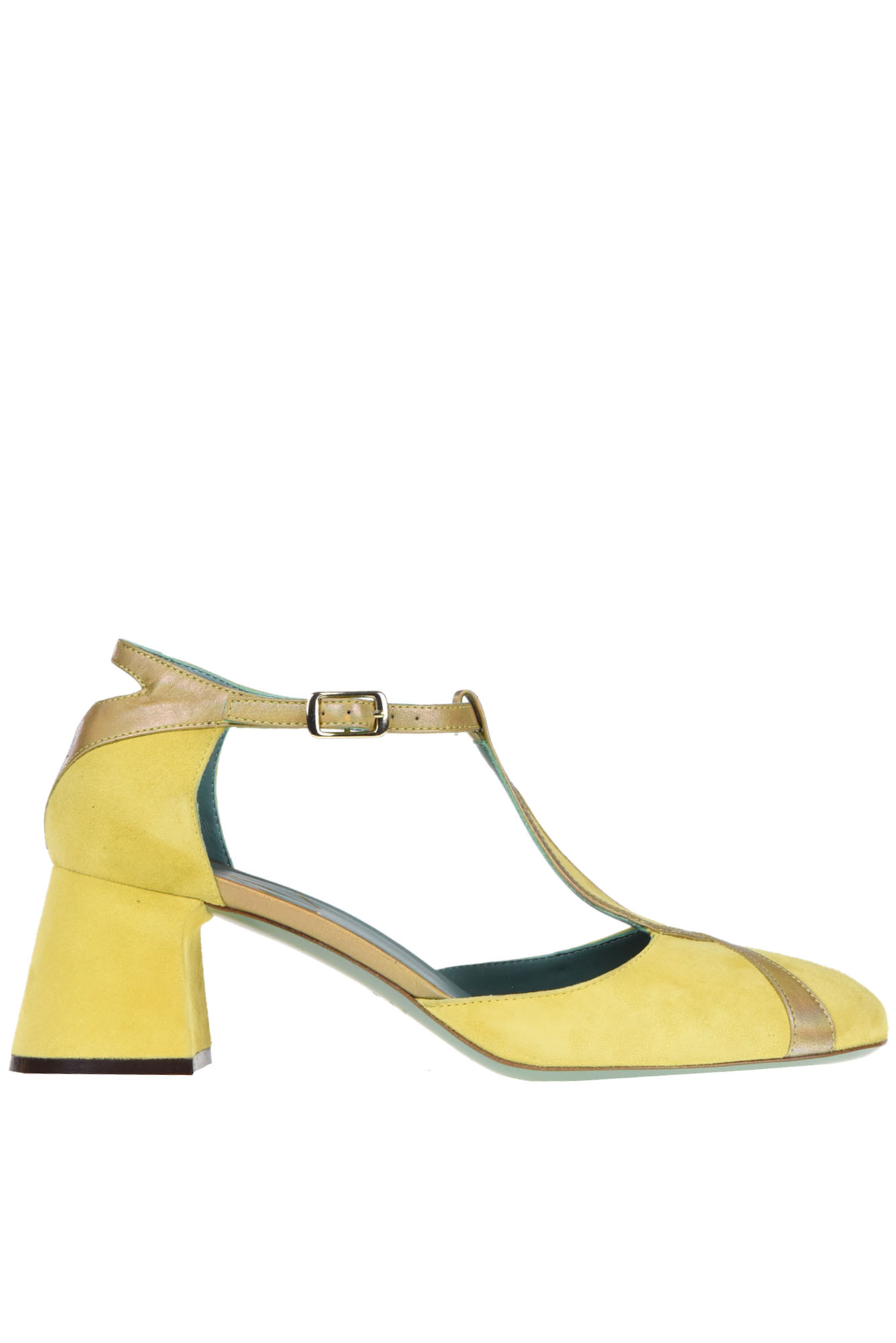 Shop Paola D'arcano Suede And Leather Pumps In Yellow