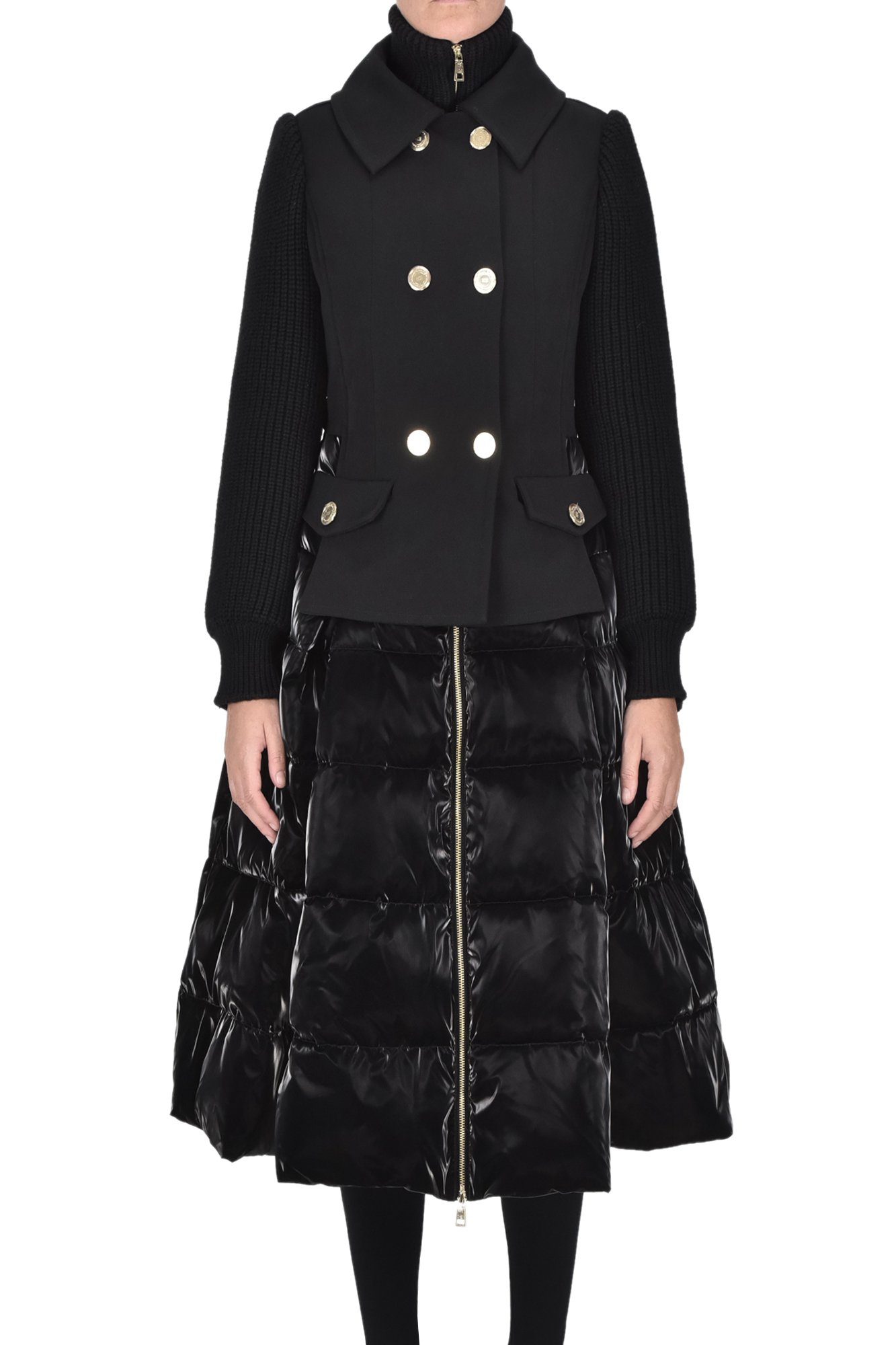 Elisabetta Franchi Eco-friendly Down Jacket In Black