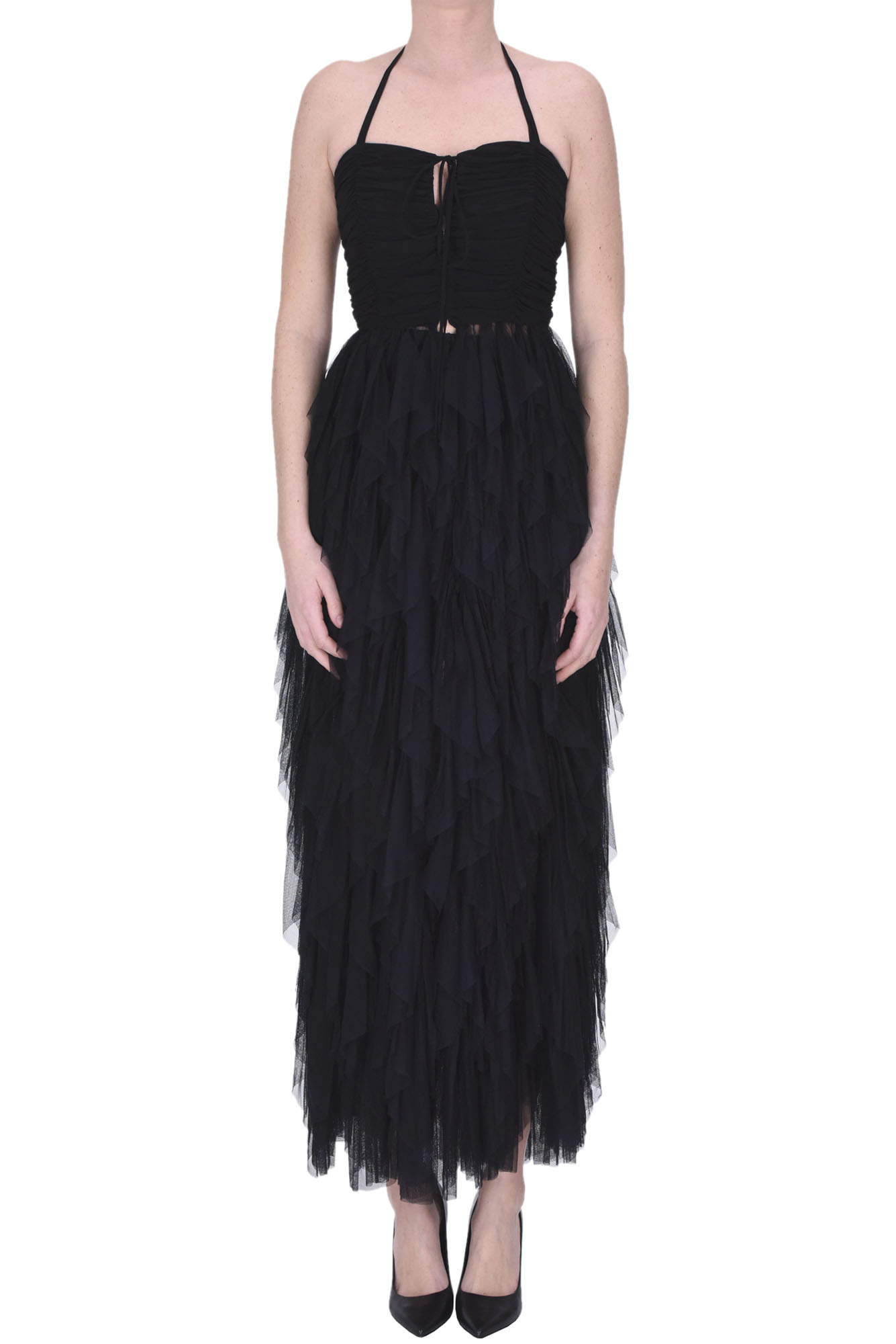 Shop Aniye By Flounced Tulle Dress In Black