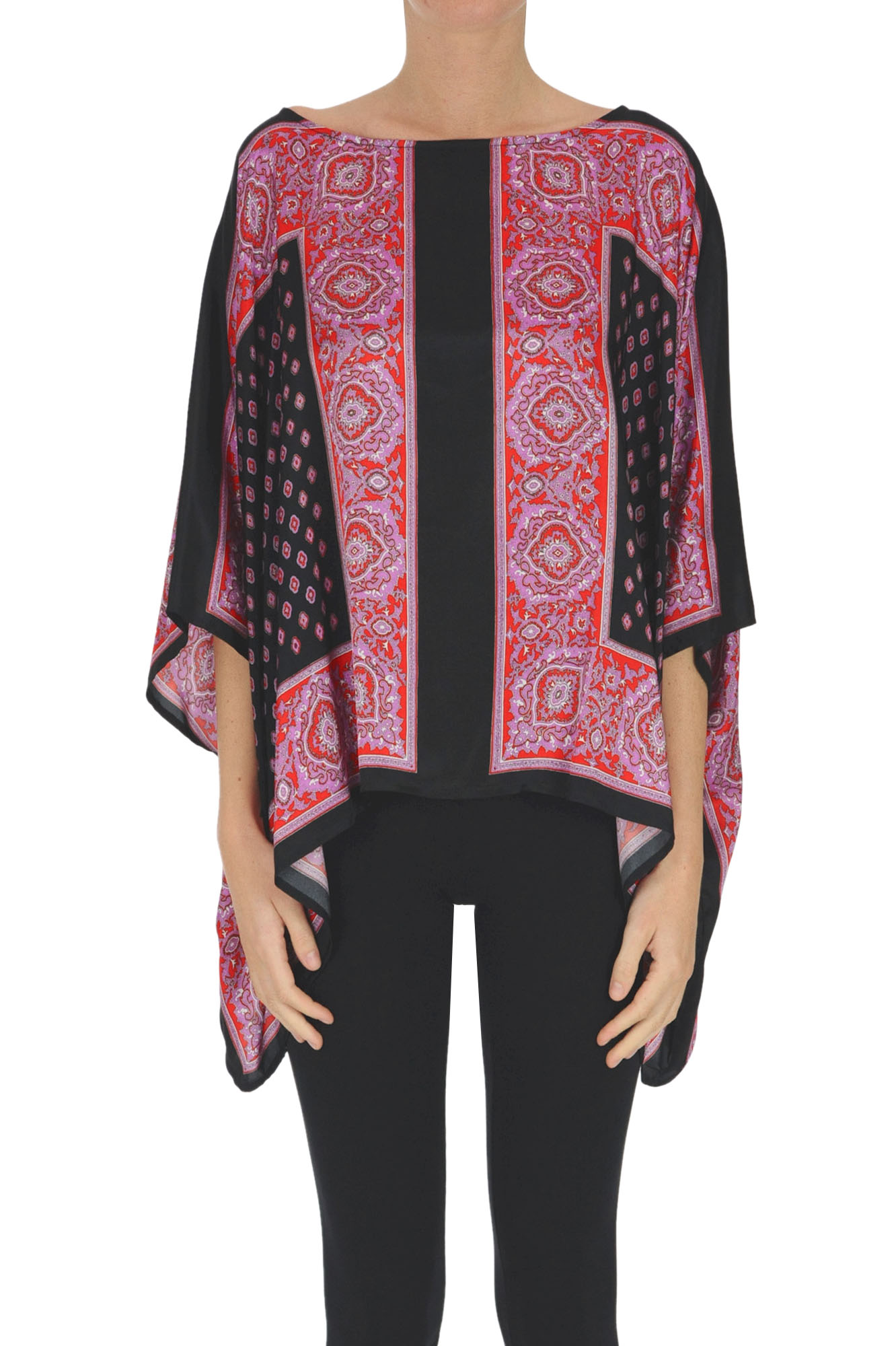 1 ONE PRINTED SATIN BLOUSE