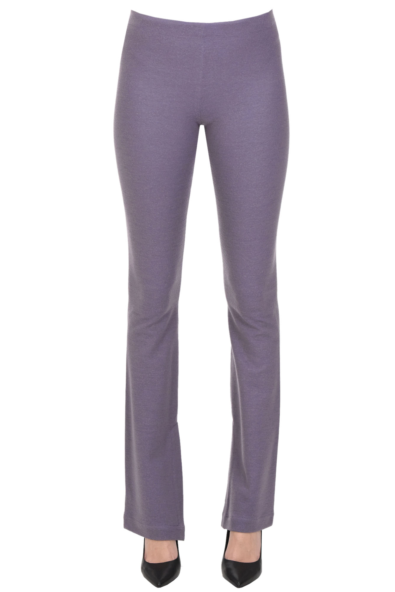 Alysi Wool-blend Jersey Trousers In Lavender