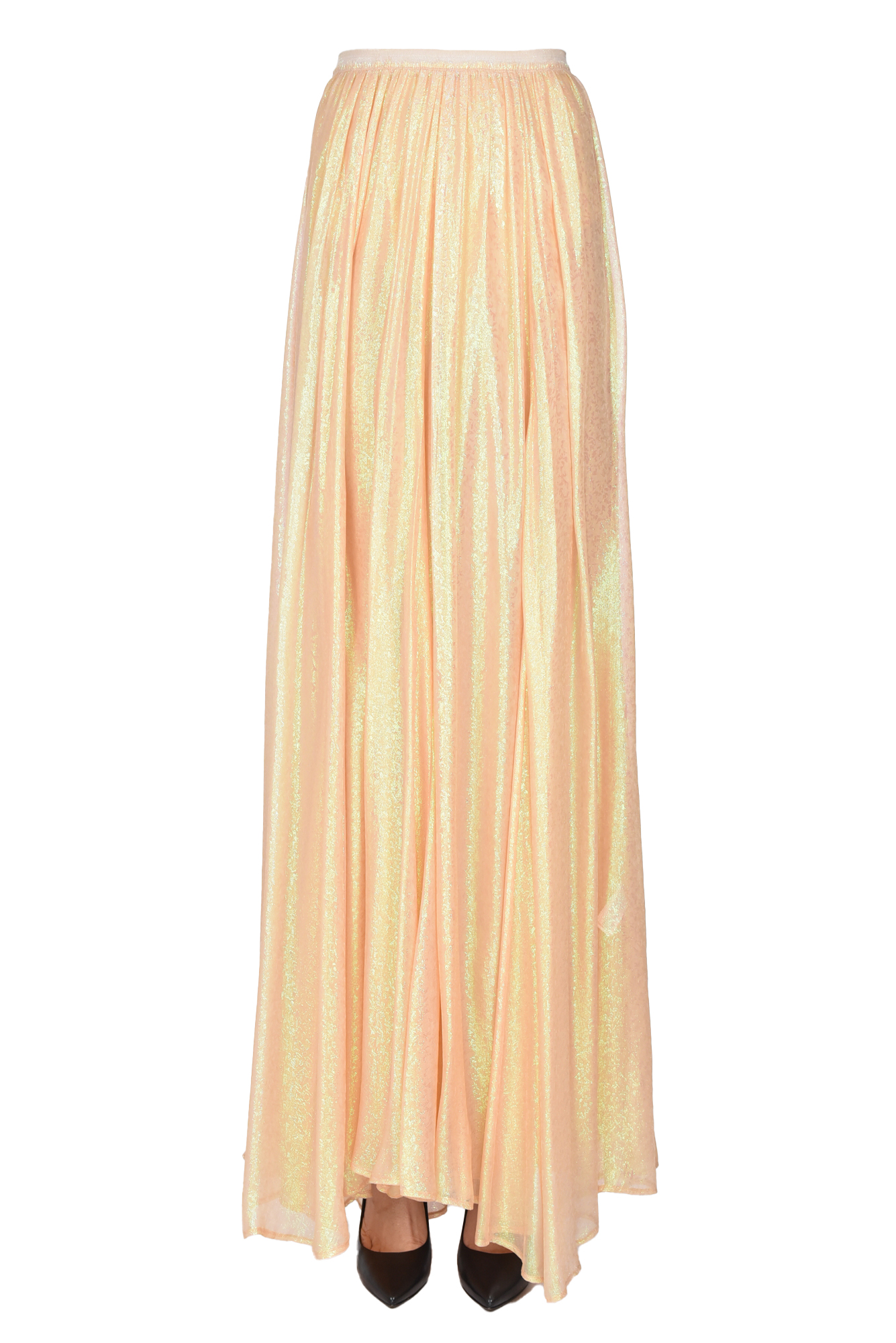 Forte Forte Metallic Effect Jacquard Silk Skirt In Peach