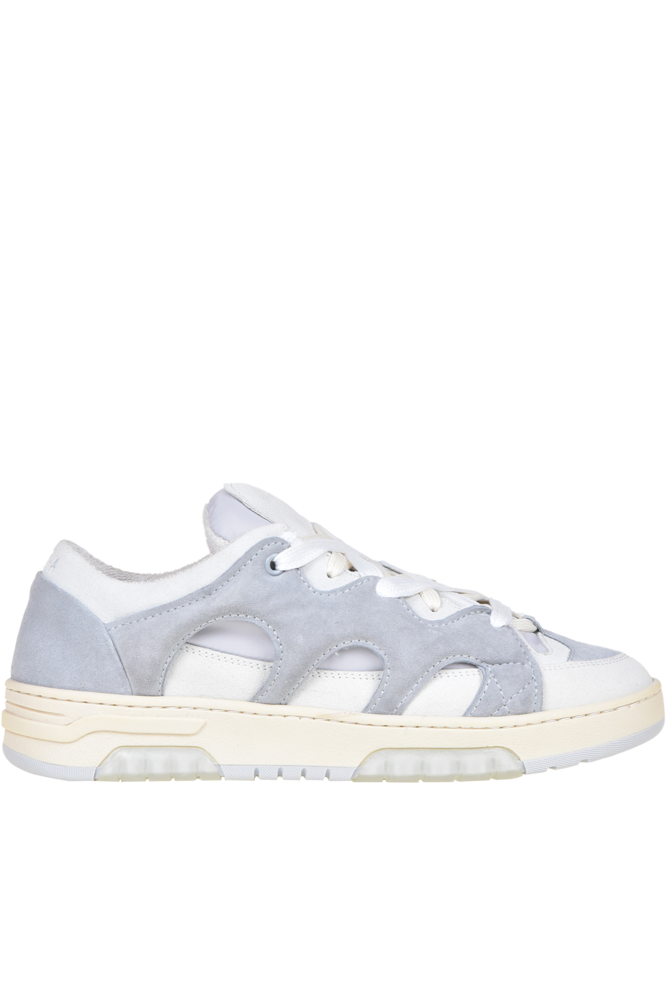 Santha Suede Sneakers With Nylon Inserts In Grey