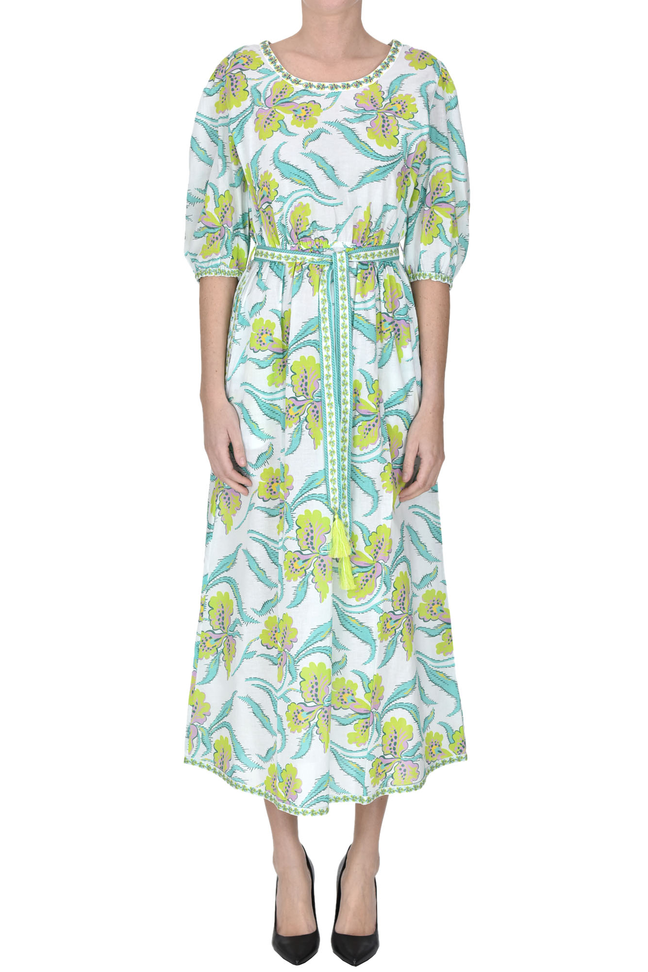 Nimo With Love Organic Cotton Midi Dress In Multicoloured