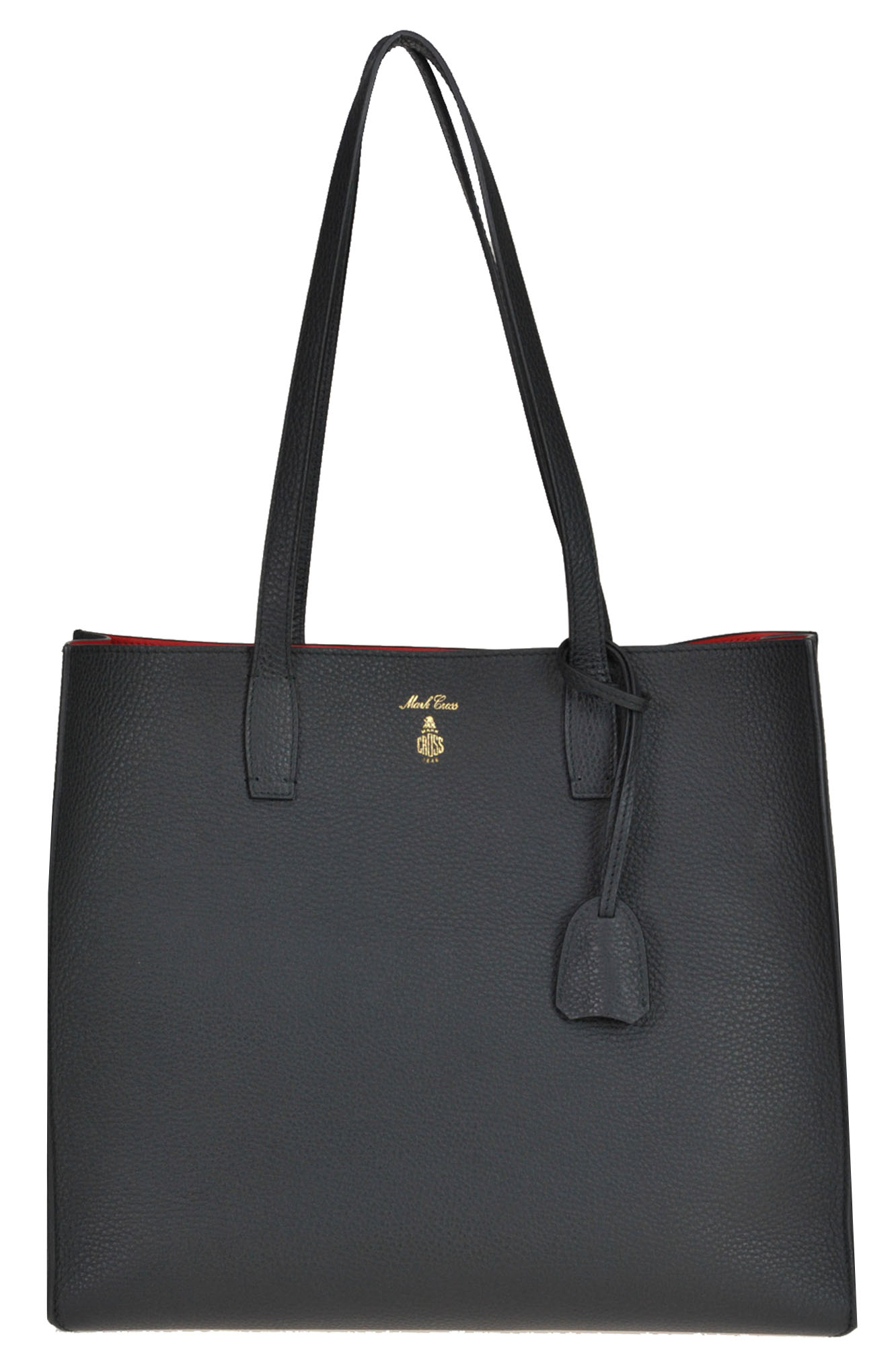 Mark Cross Leather Shopping Bag In Black