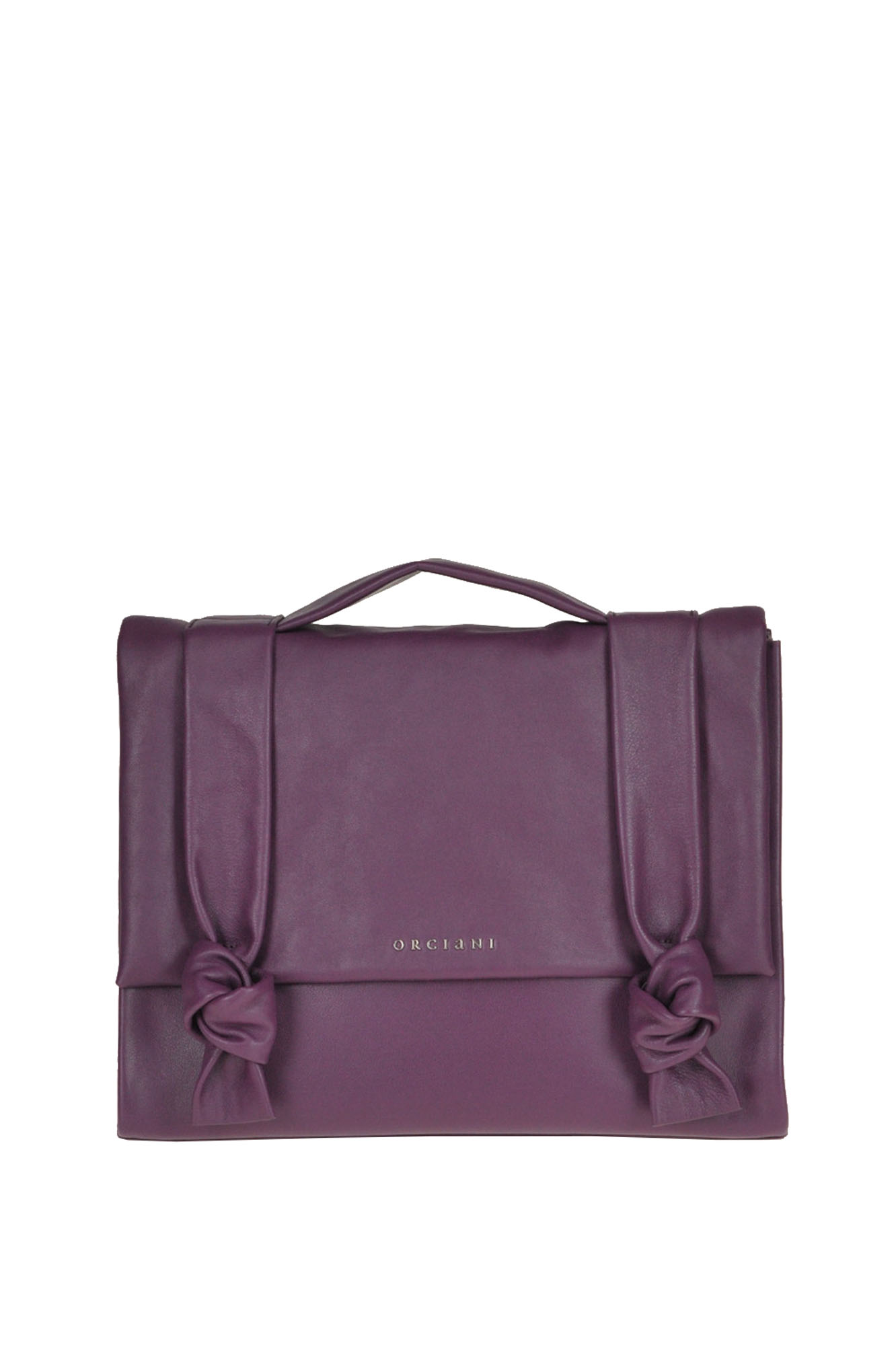 Orciani Bella Leather Bag In Plum