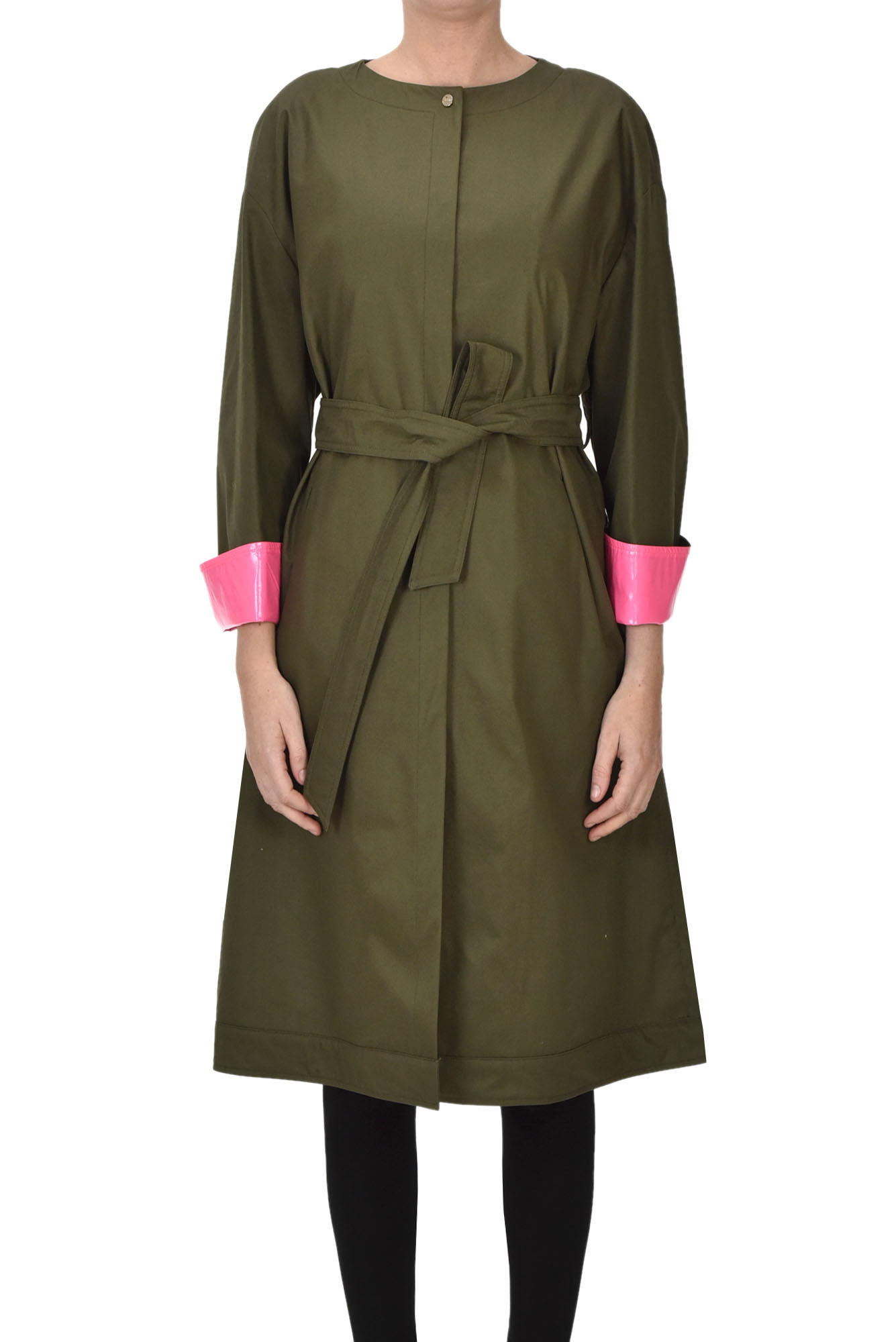 Herno X Selecters Trench Coat In Olive Green