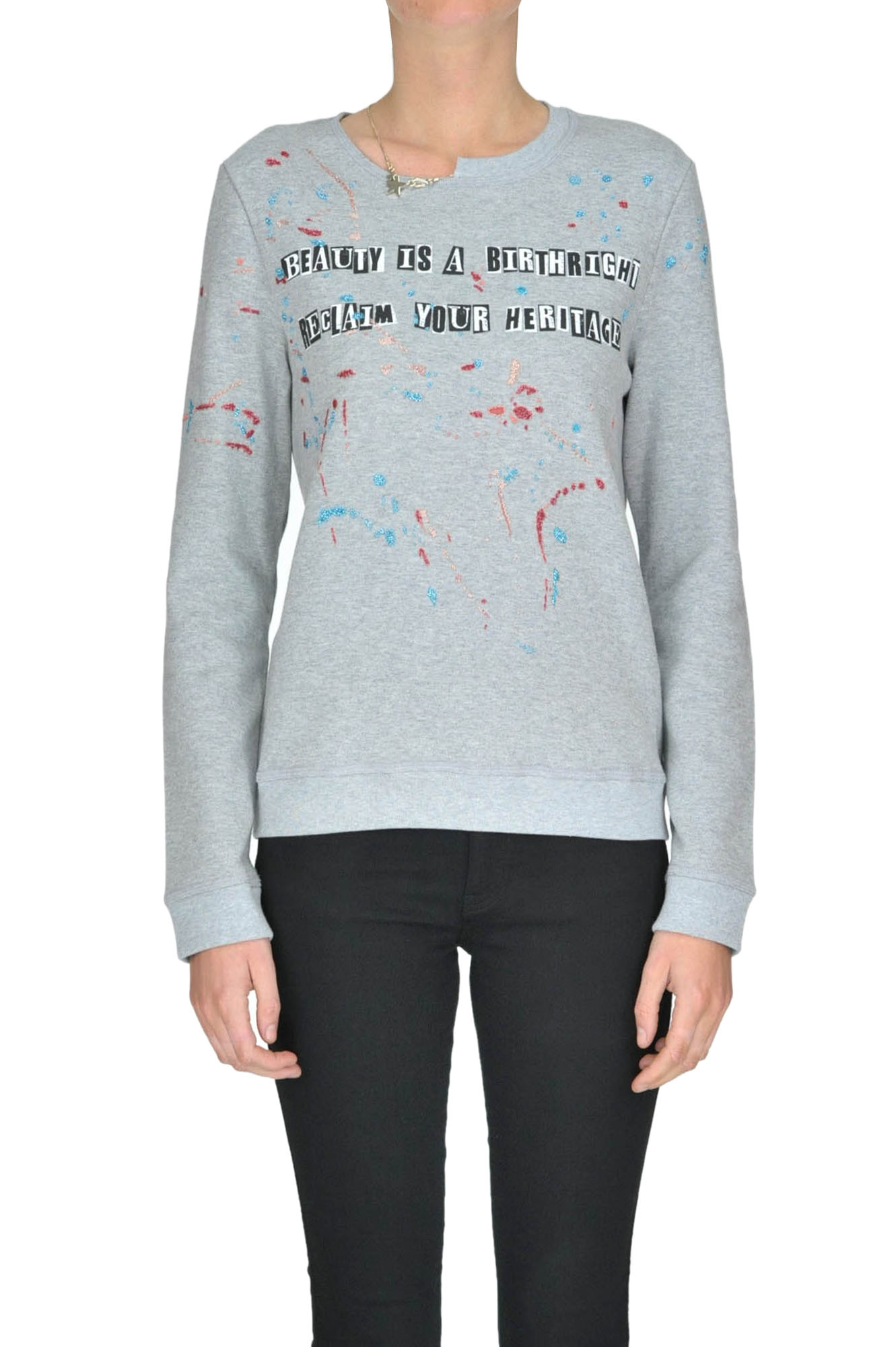Valentino Embellished Sweatshirt In Grey | ModeSens