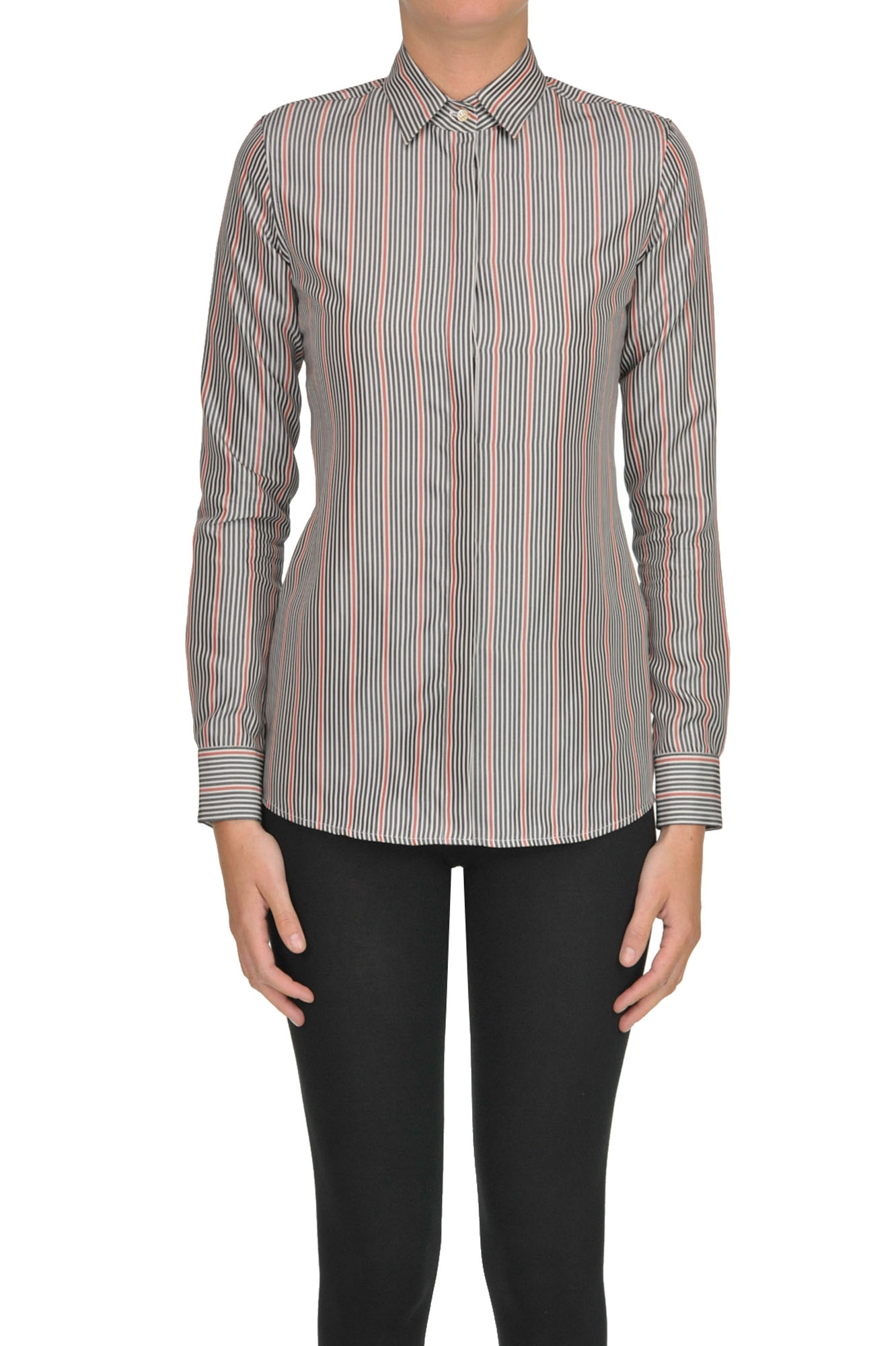 Caliban Striped Shirt In Multicoloured