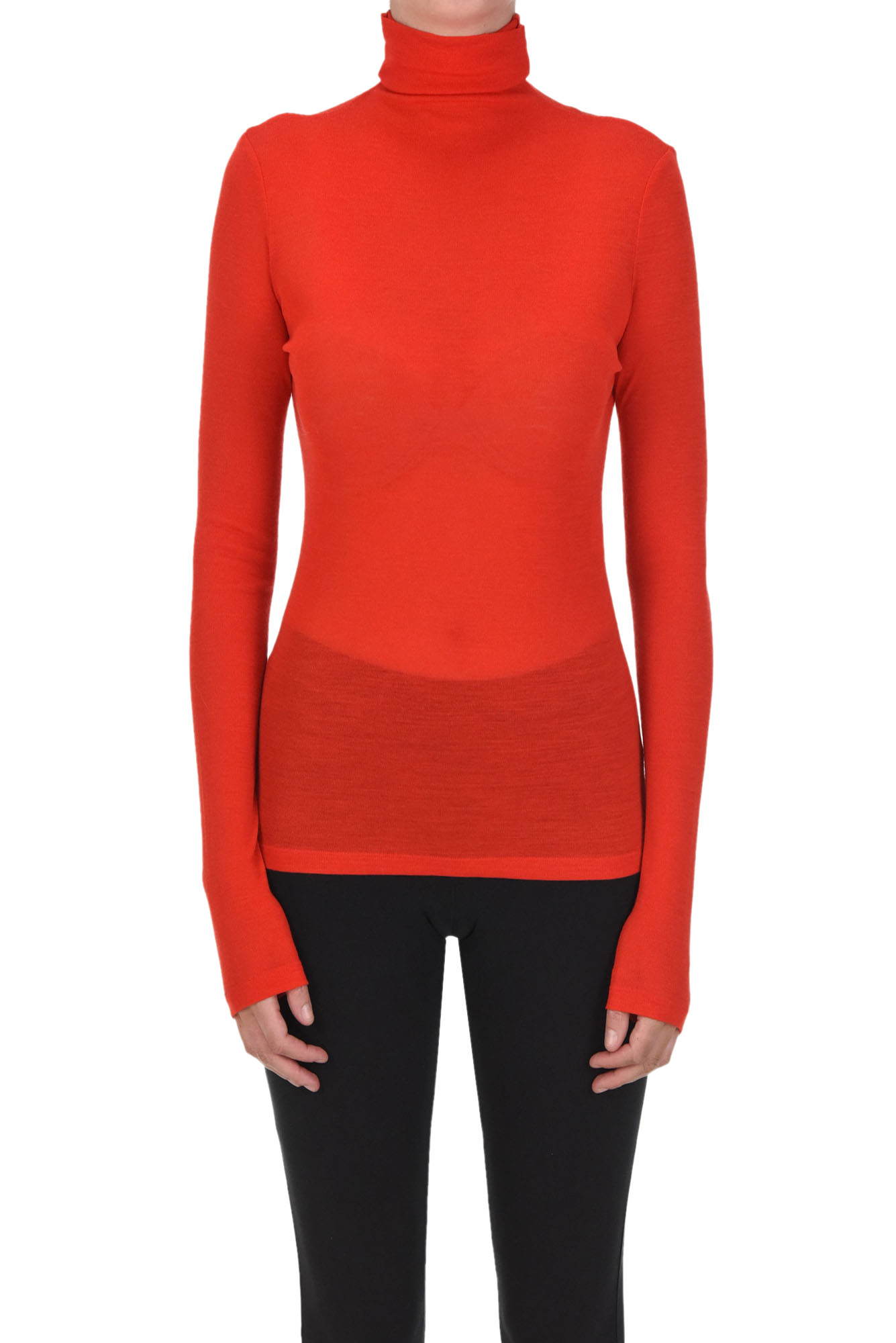 Alysi Extrafine Knit Pullover In Red