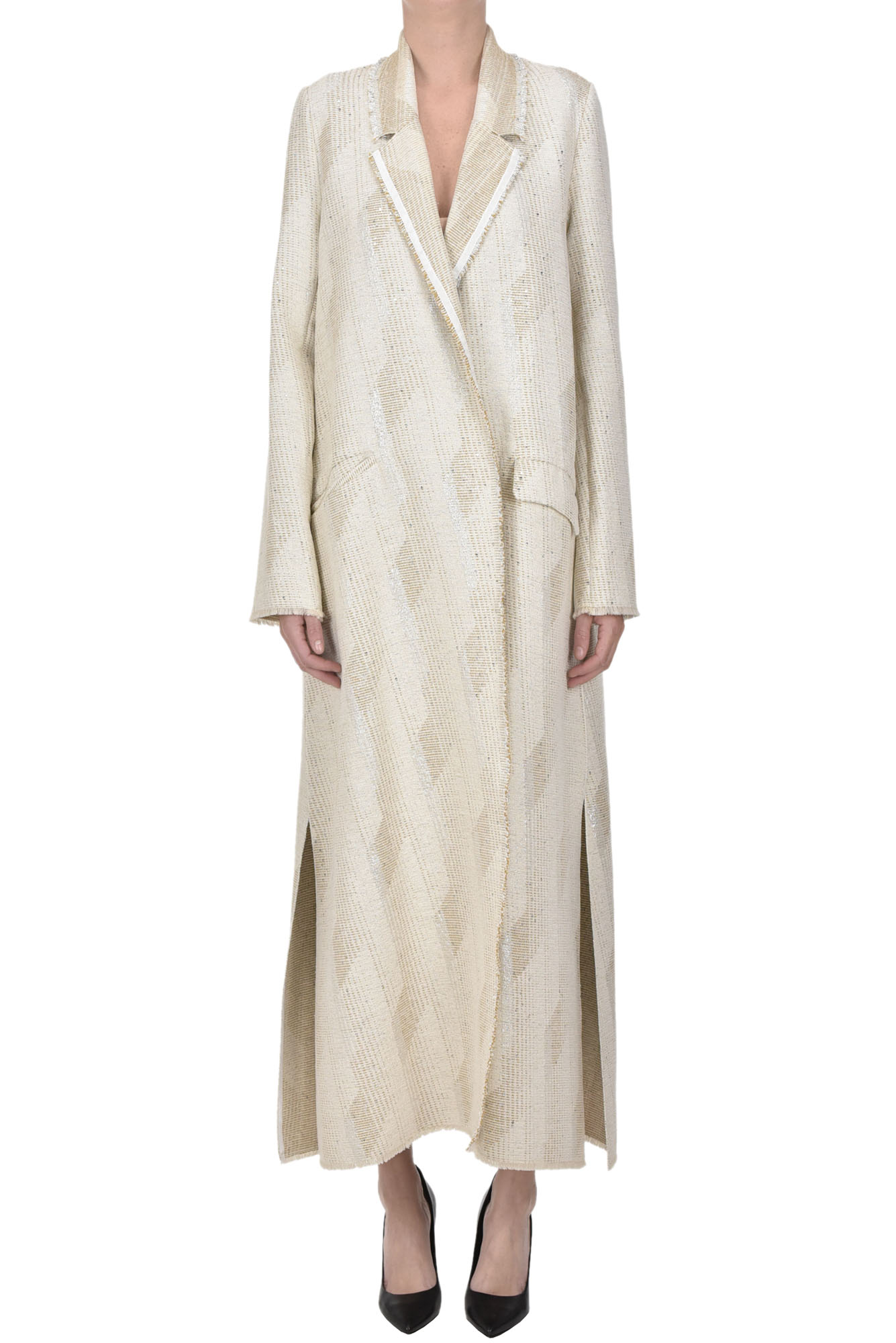 Cappotto leggero in tessuto jacquard