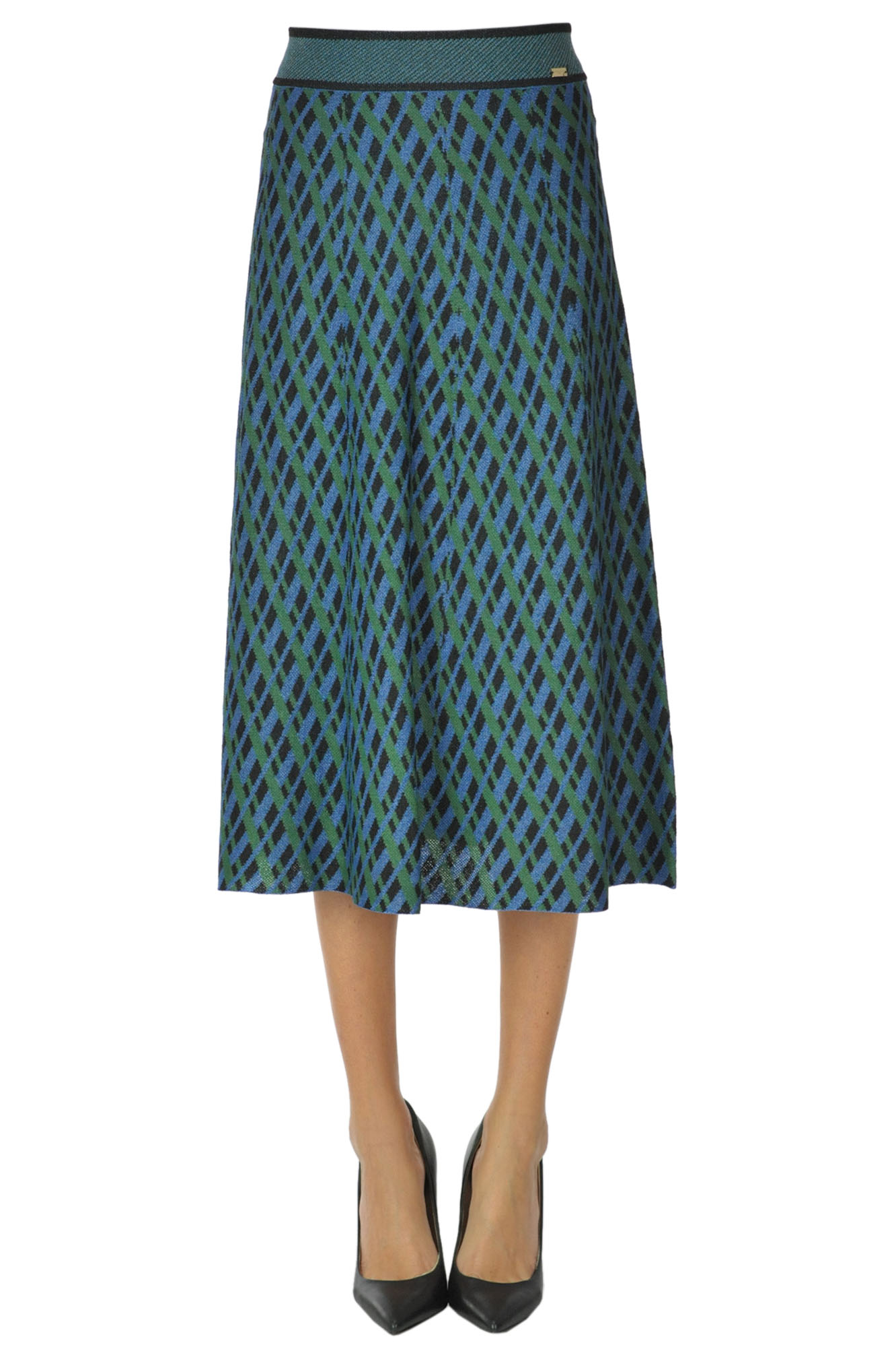 Nenette Optical Print Knitted Skirt In Multicoloured